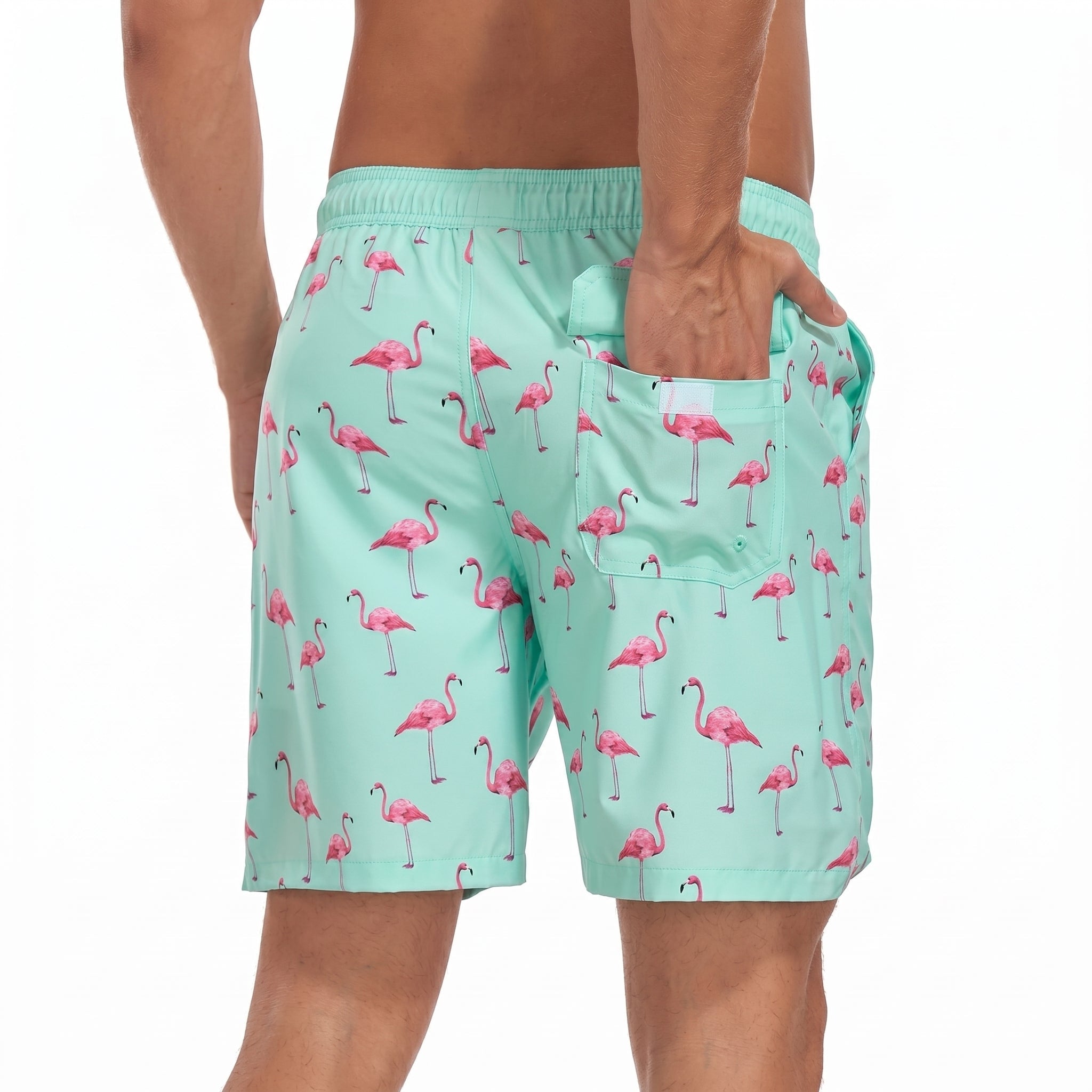 Ryan - Men's Printed Drawstring Swimming Shorts - Shorts Men - Mint Green - Taylor & Bennett