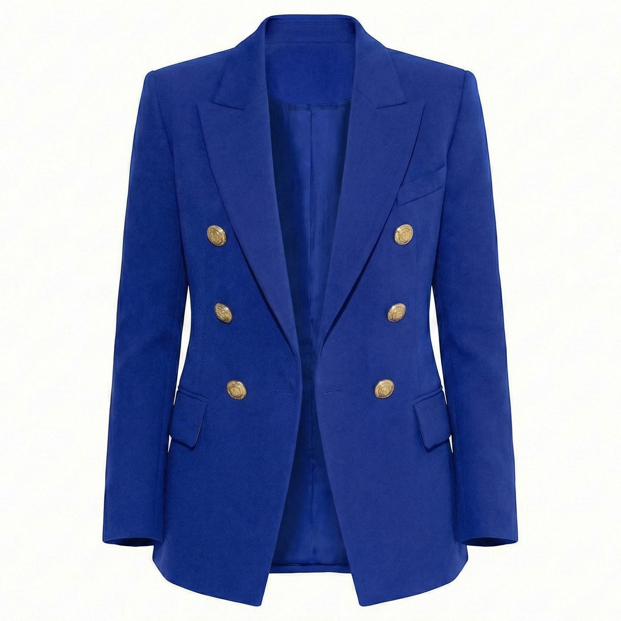 Sarah - Women's Tailored Double Breasted Blazer with Gold Buttons - Jackets - Blue - Taylor & Bennett