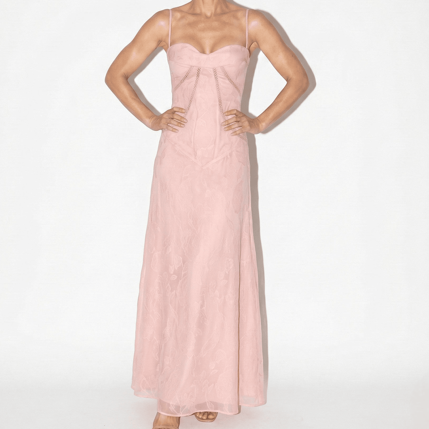 Scarlett - Women's Lace Maxi Dress - Dresses - Pink - Taylor & Bennett