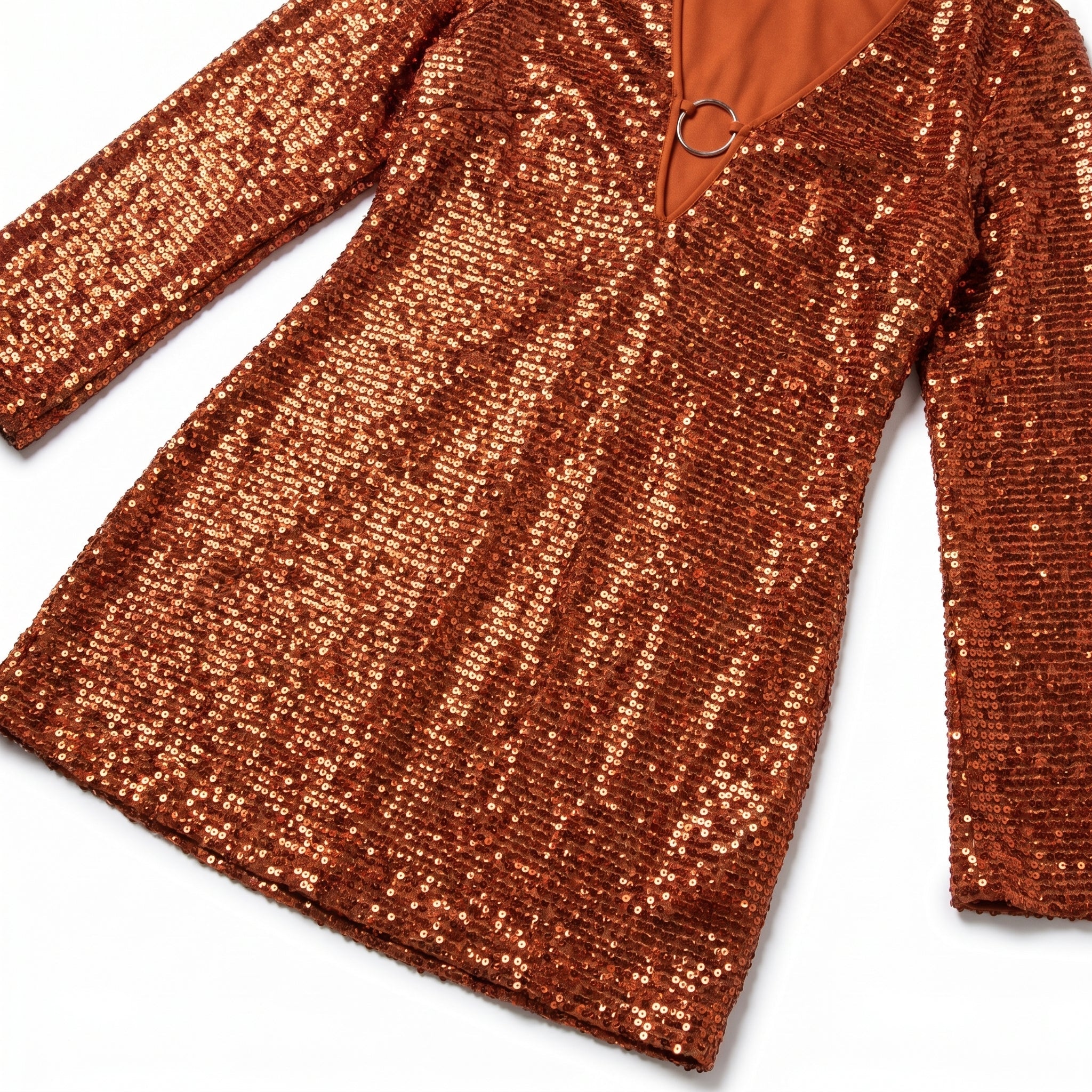 Scarlett - Women's Party Plunge Mini Dress - Dress - Orange - Taylor & Bennett
