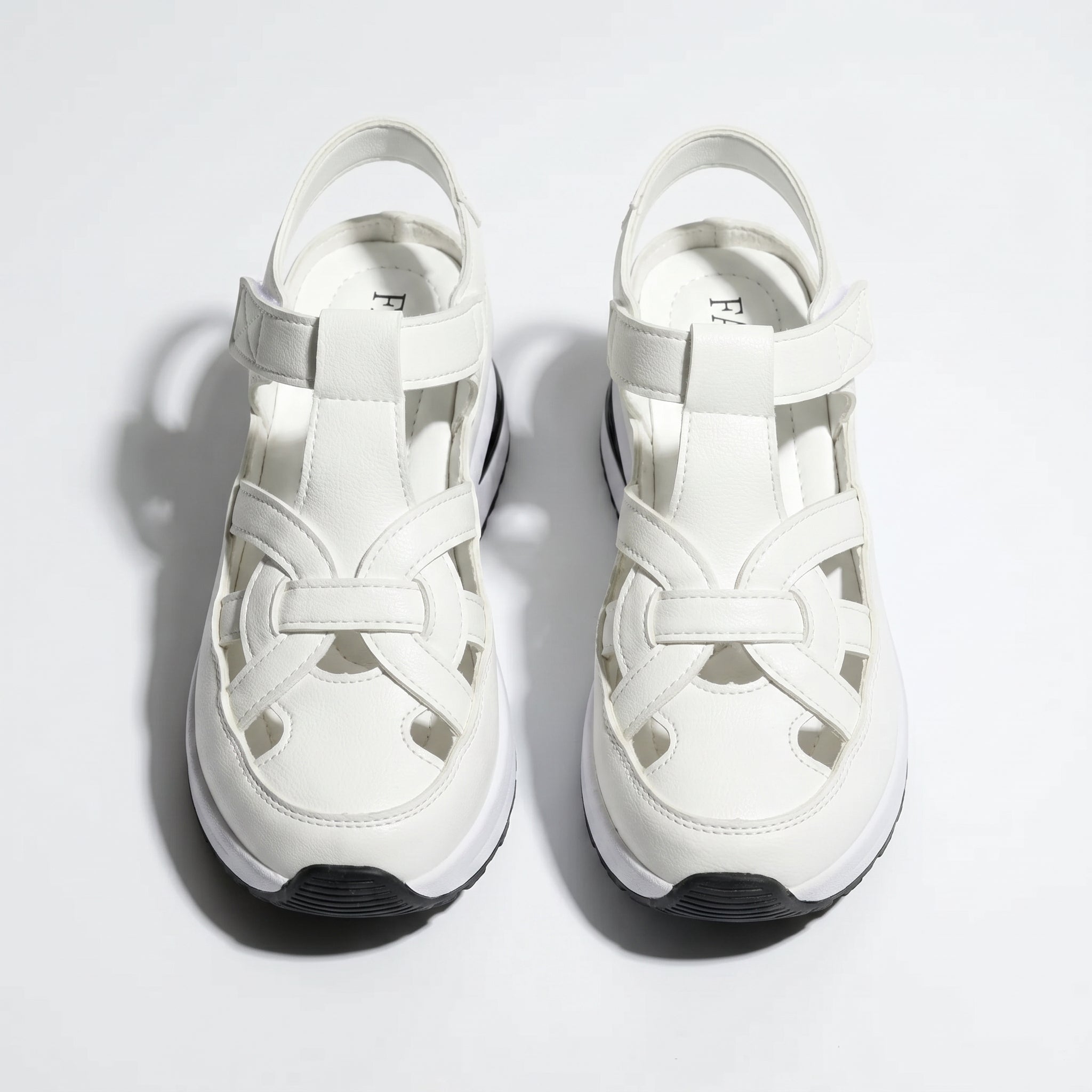 Serena - Women's Platform Sandals with Cut - Out Straps - Sandals - White - Taylor & Bennett