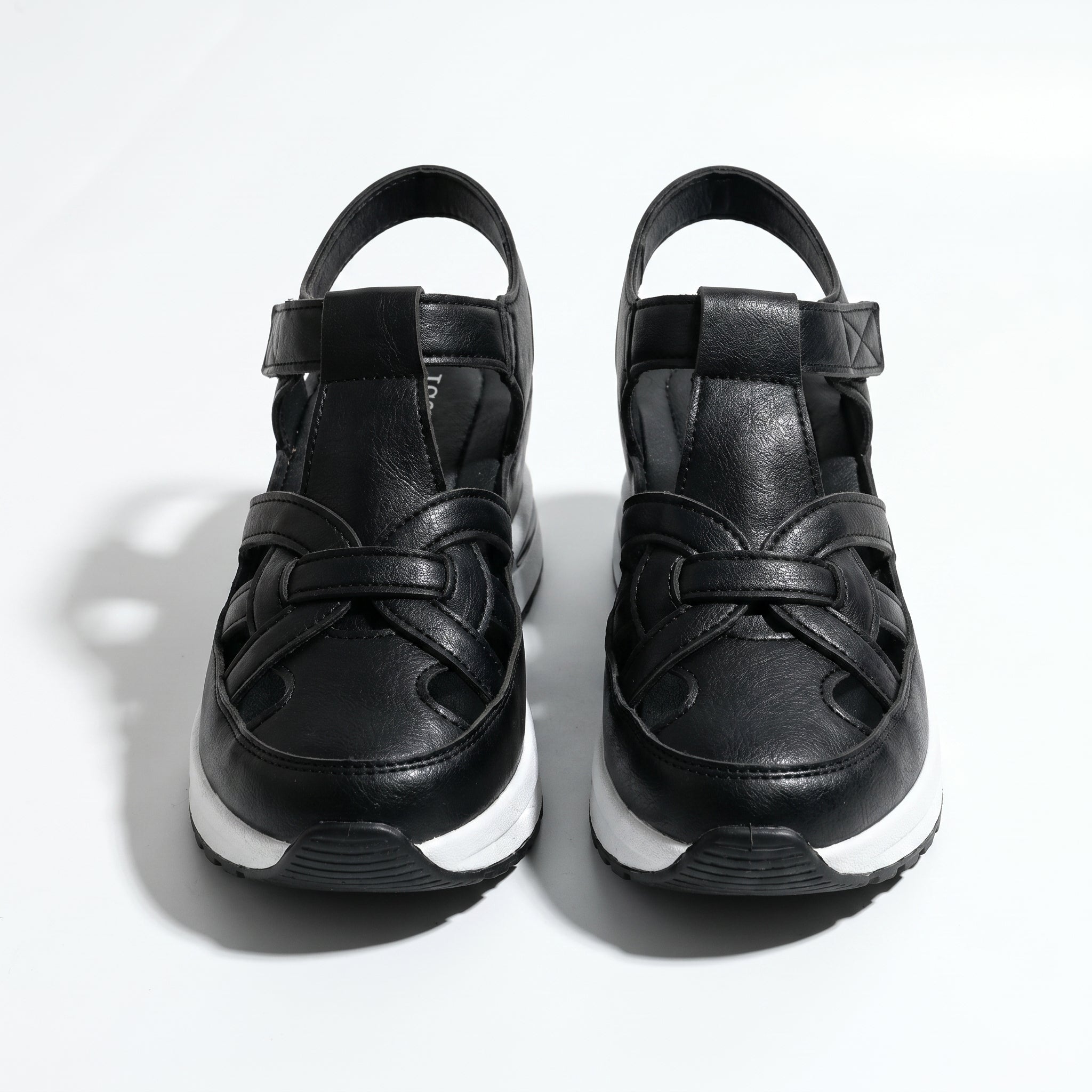 Serena - Women's Platform Sandals with Cut - Out Straps - Sandals - Black - Taylor & Bennett