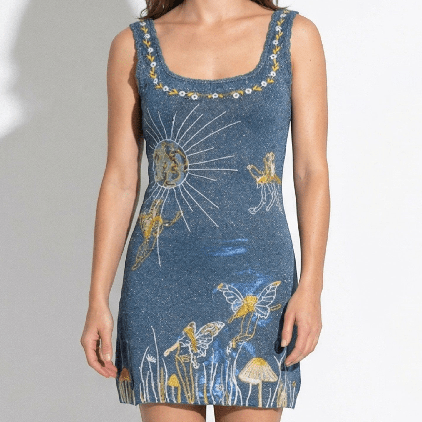 Sophie - Women's Embellished Sequin Mini Dress - Mini Dress - Blue - Taylor & Bennett