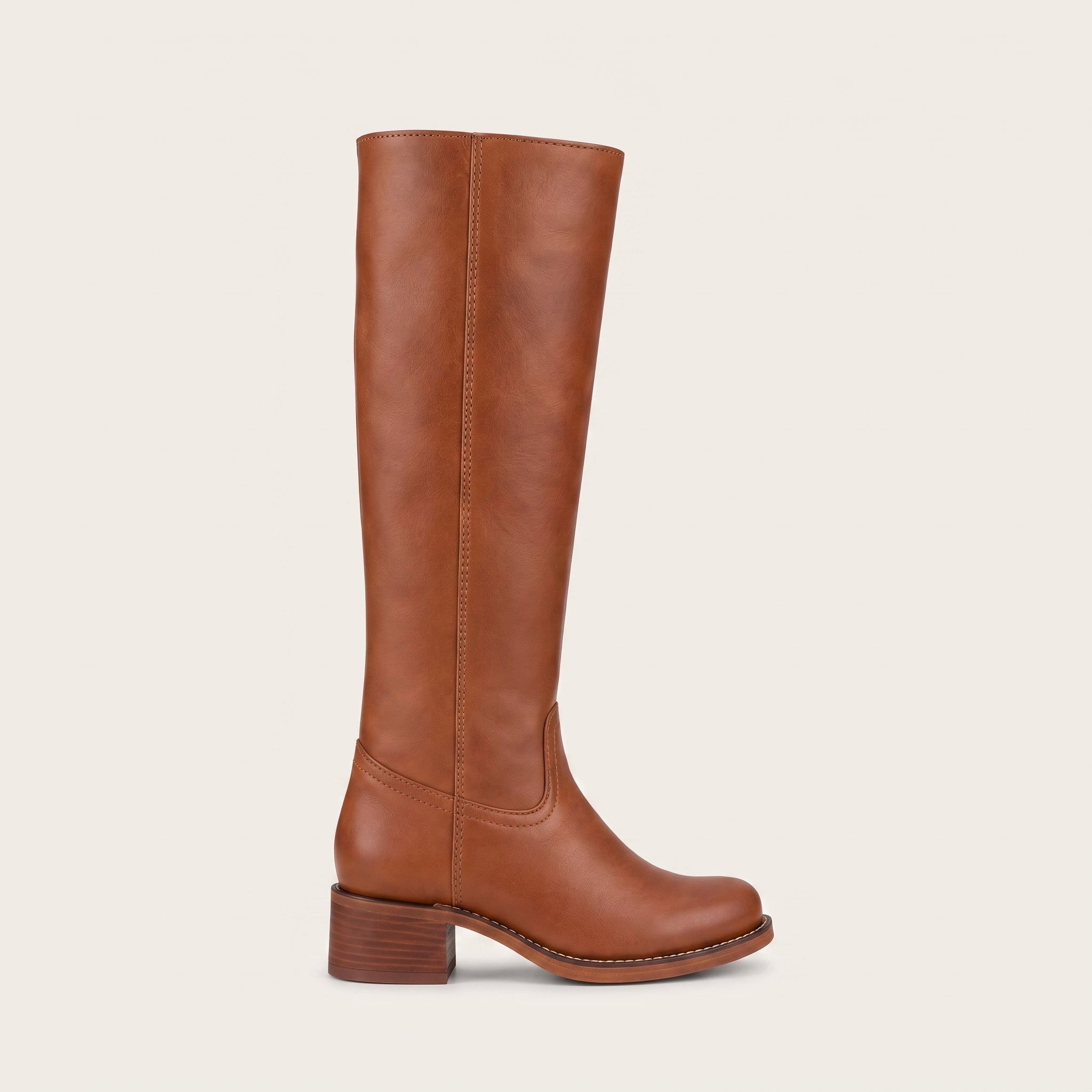 Sophie - Women's Knee-High Boots with Block Heel and Side Zip - Boots - Black - Taylor & Bennett