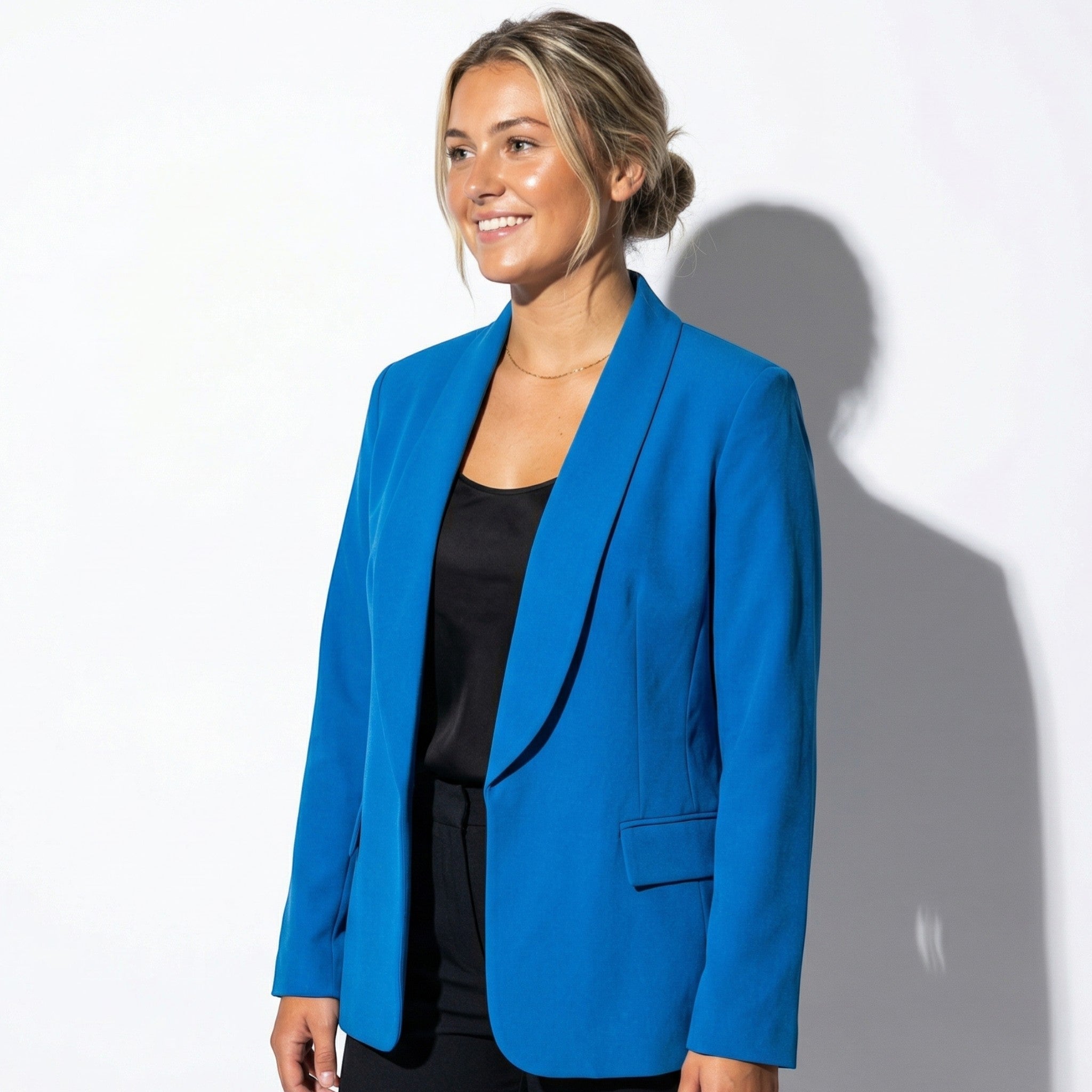 Sophie - Women's Straight Fit Blazer with Structured Front - Blazer - Blue - Taylor & Bennett