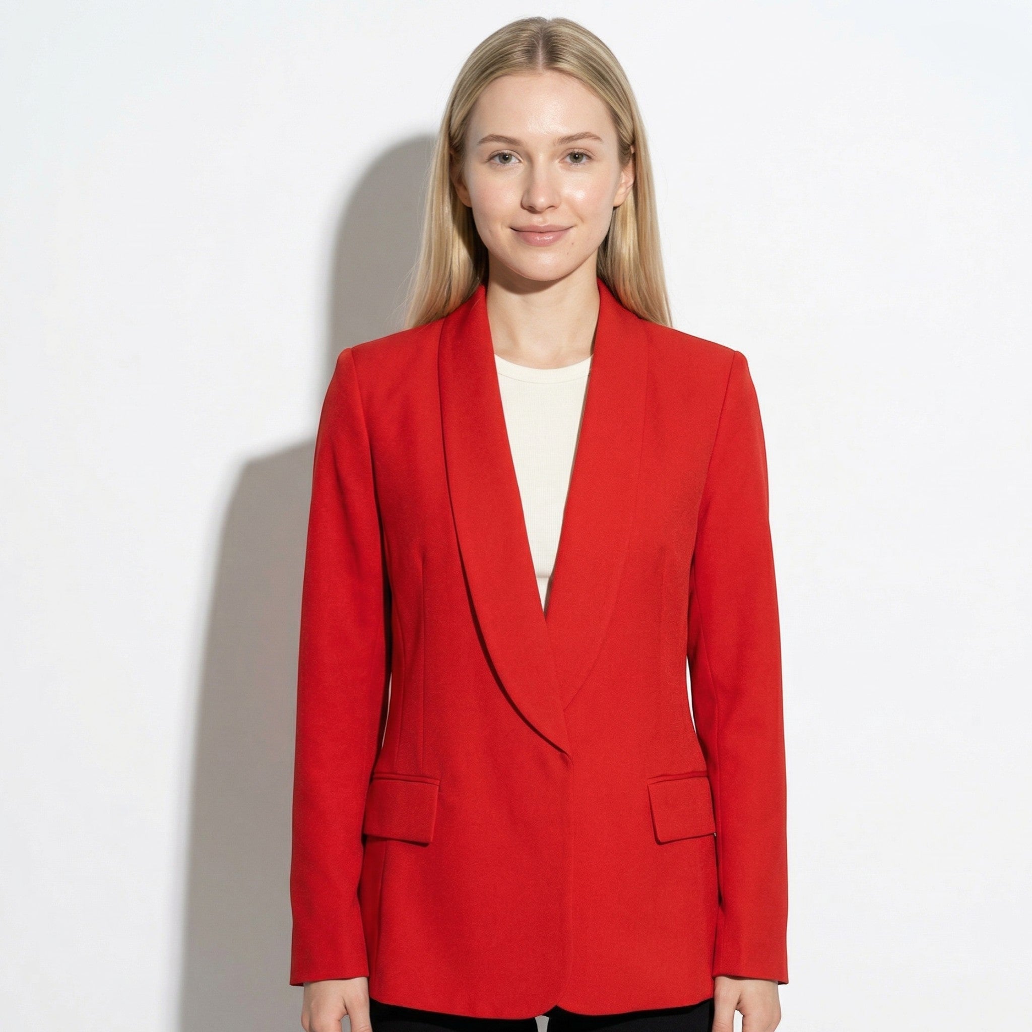 Sophie - Women's Straight Fit Blazer with Structured Front - Blazer - Red - Taylor & Bennett