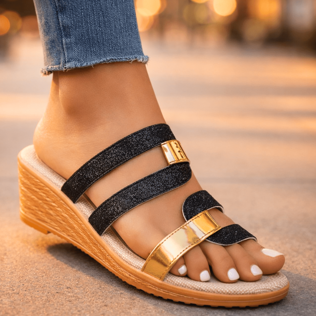 Stella - Women's Elegant Multi - Strap Sandals - Sandals & Slides - Black - Taylor & Bennett
