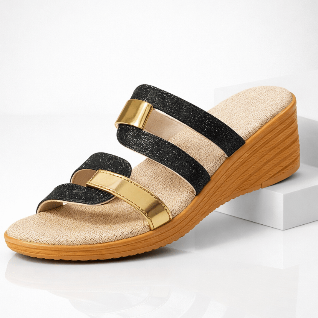 Stella - Women's Elegant Multi - Strap Sandals - Sandals & Slides - Black - Taylor & Bennett