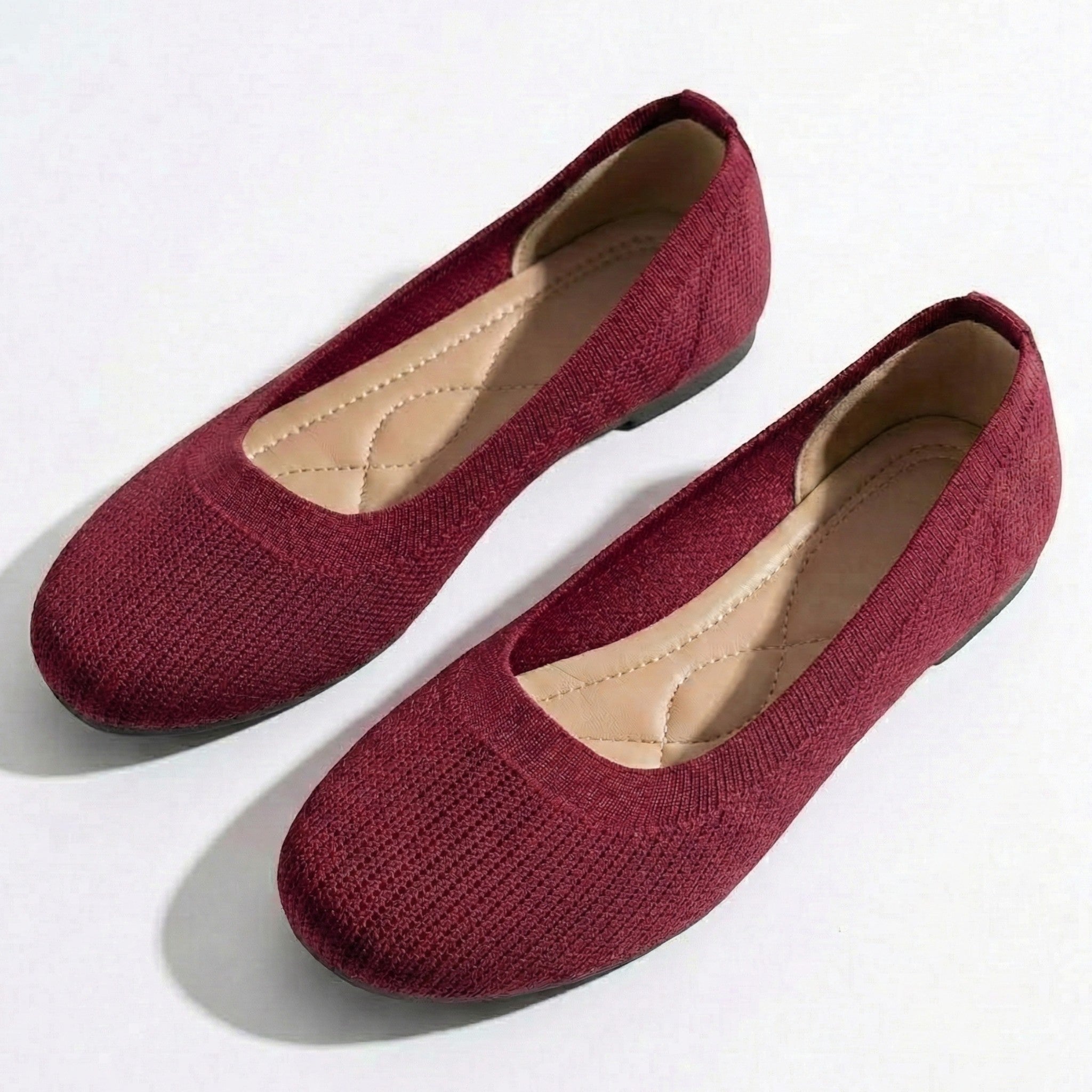 Tessa - Women's Breathable Mesh Ballet Flats - Shoes - Red - Taylor & Bennett