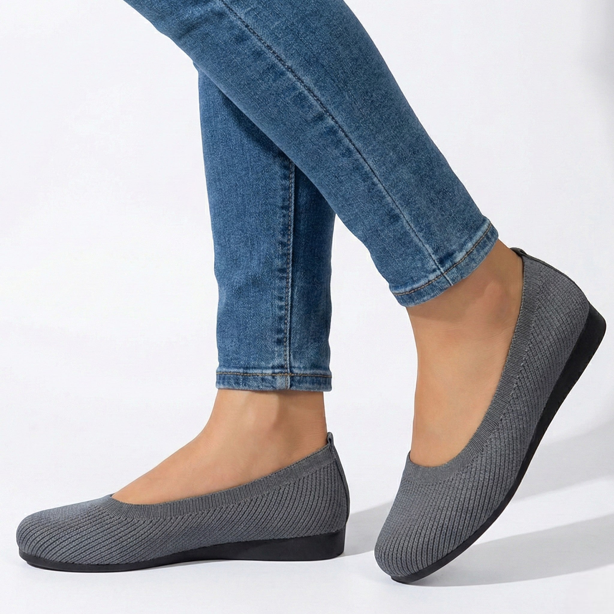 Tessa - Women's Breathable Mesh Ballet Flats - Shoes - Grey - Taylor & Bennett