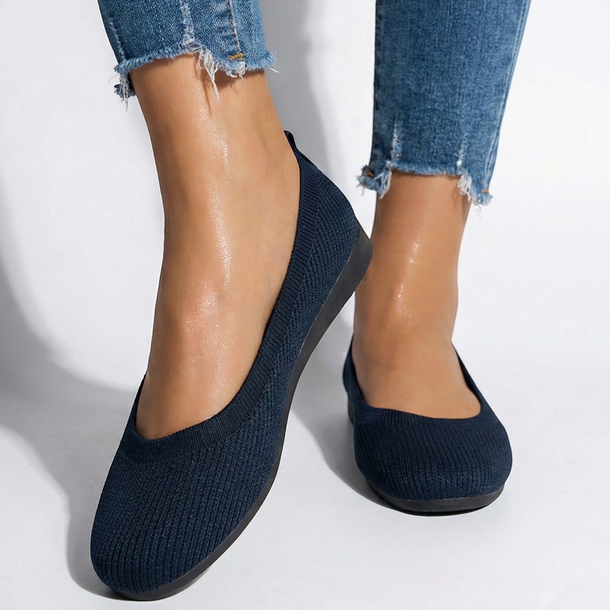 Tessa - Women's Breathable Mesh Ballet Flats - Shoes - Khaki - Taylor & Bennett