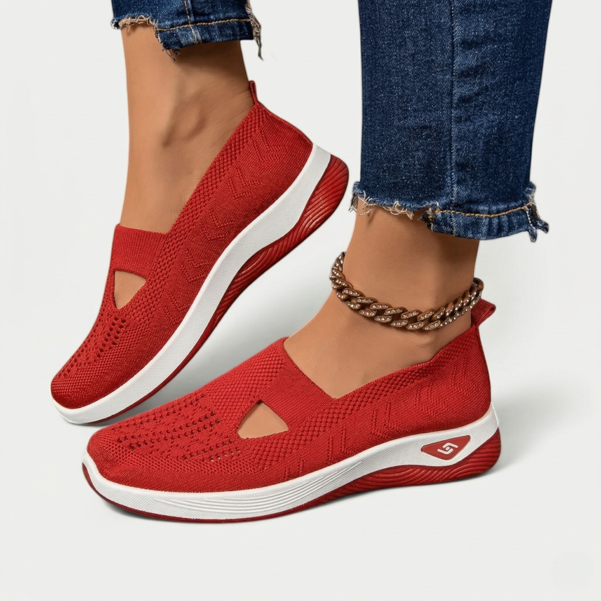 Tessa - Women's Breathable Slip - On Shoes - Shoes - Red - Taylor & Bennett