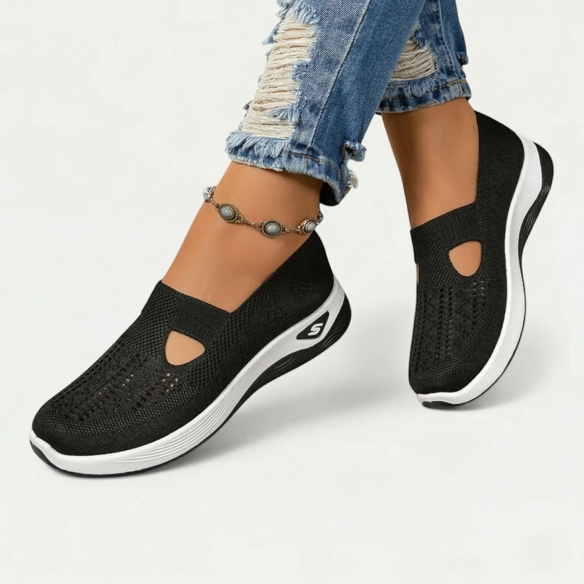Tessa - Women's Breathable Slip - On Shoes - Shoes - Black - Taylor & Bennett