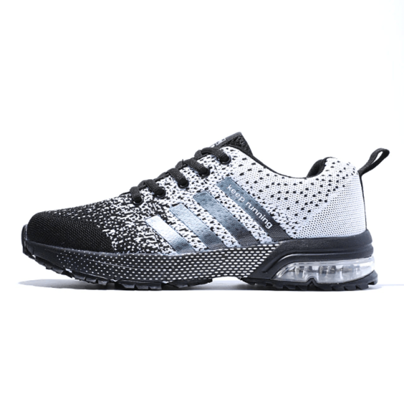 Theo - Men's Orthopaedic Trainers with Striped Detail - Shoes - White - Taylor & Bennett