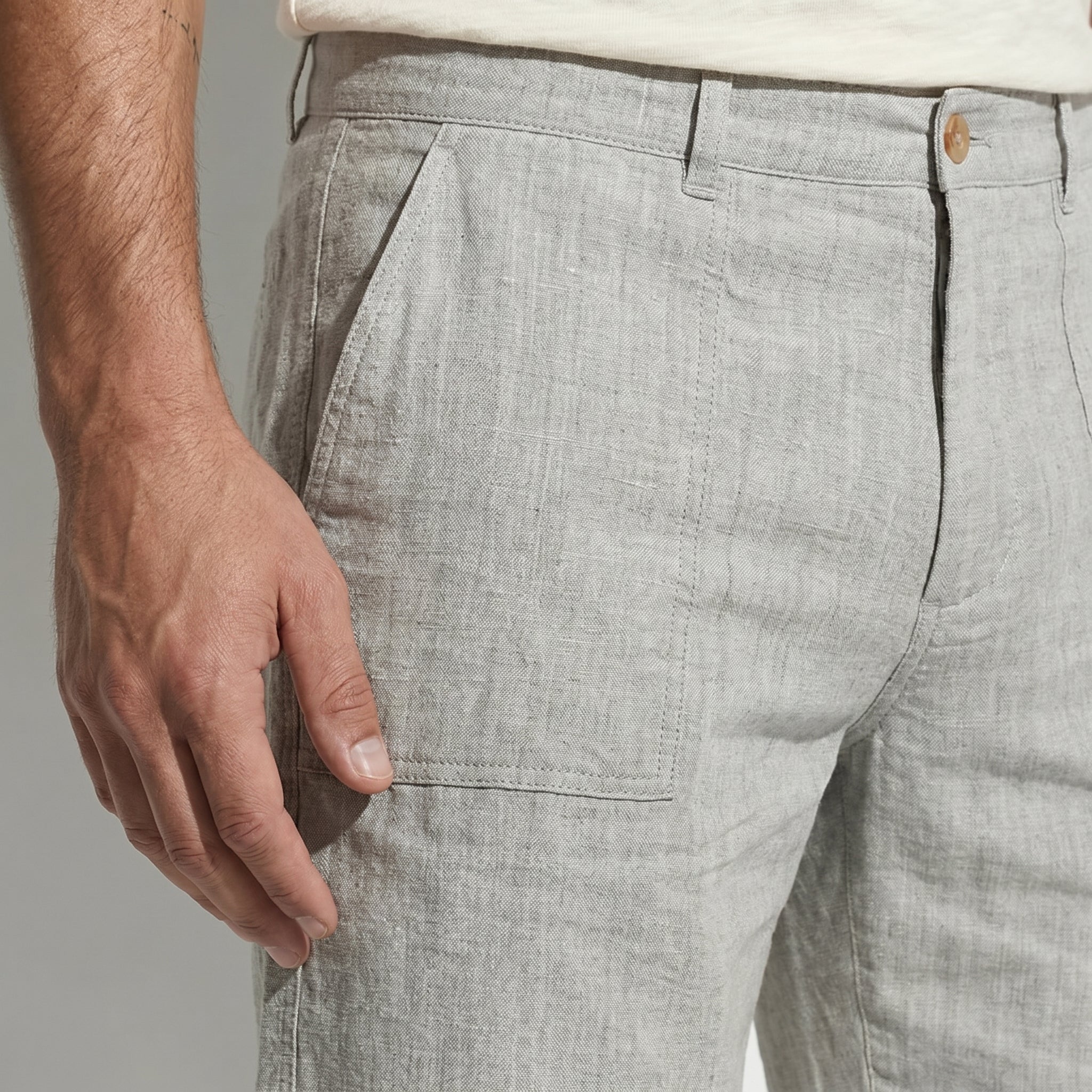 Theo - Men's Relaxed Summer Shorts - Shorts Men - Grey - Taylor & Bennett