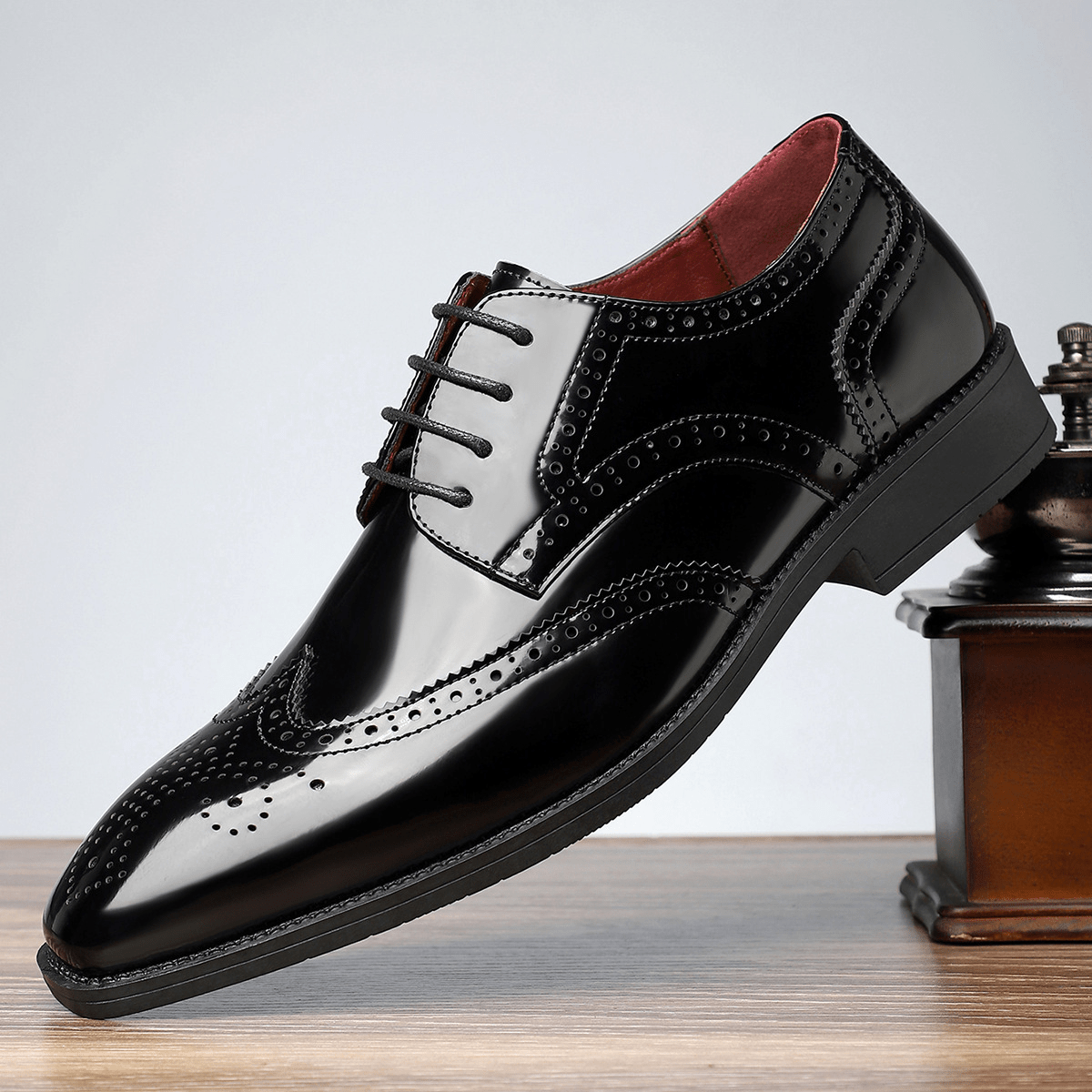 Theodore - Men's Colour Block Brogue Oxford Shoes - Men's Shoes - Black - Taylor & Bennett