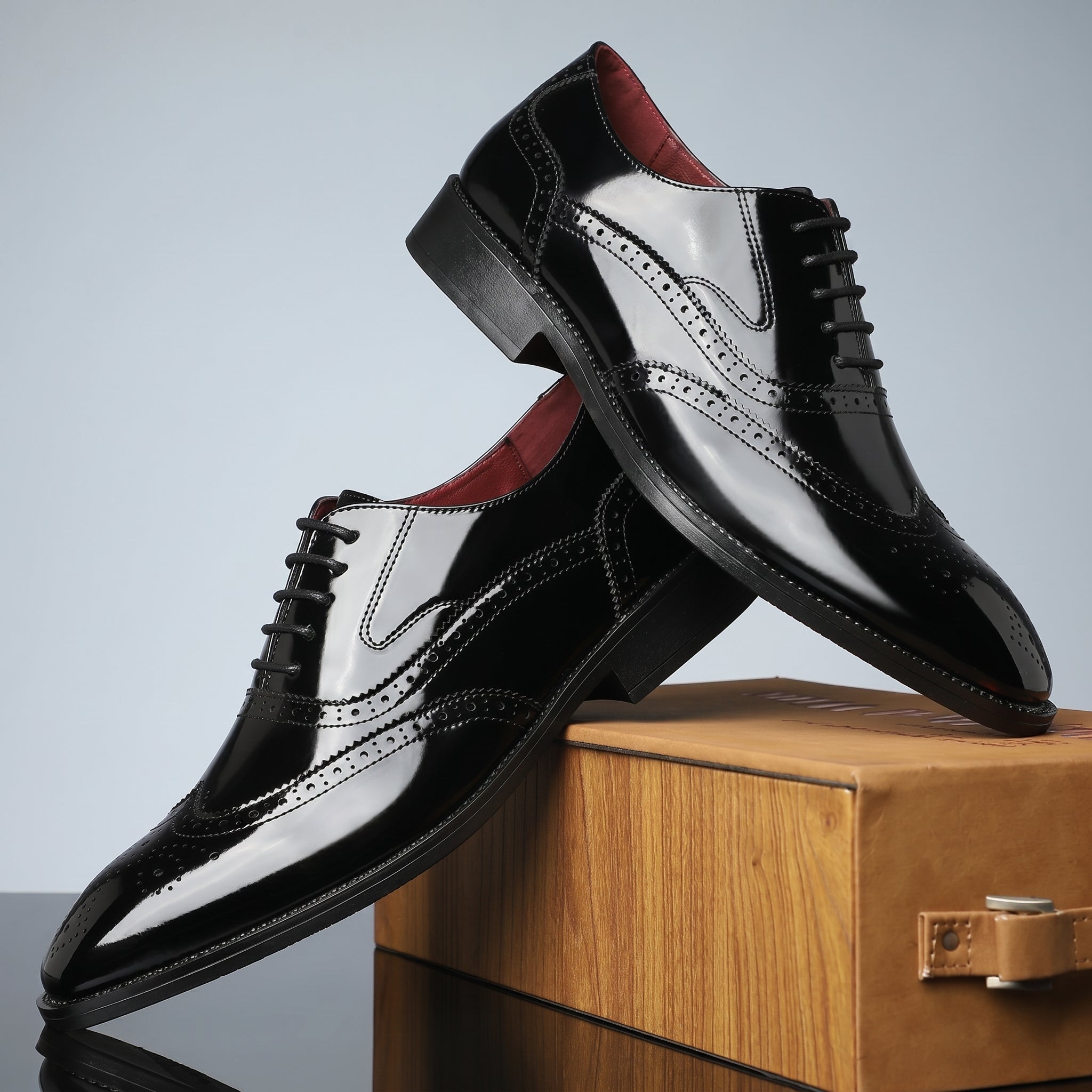 Theodore - Men's Colour Block Brogue Oxford Shoes - Men's Shoes - Black - Taylor & Bennett