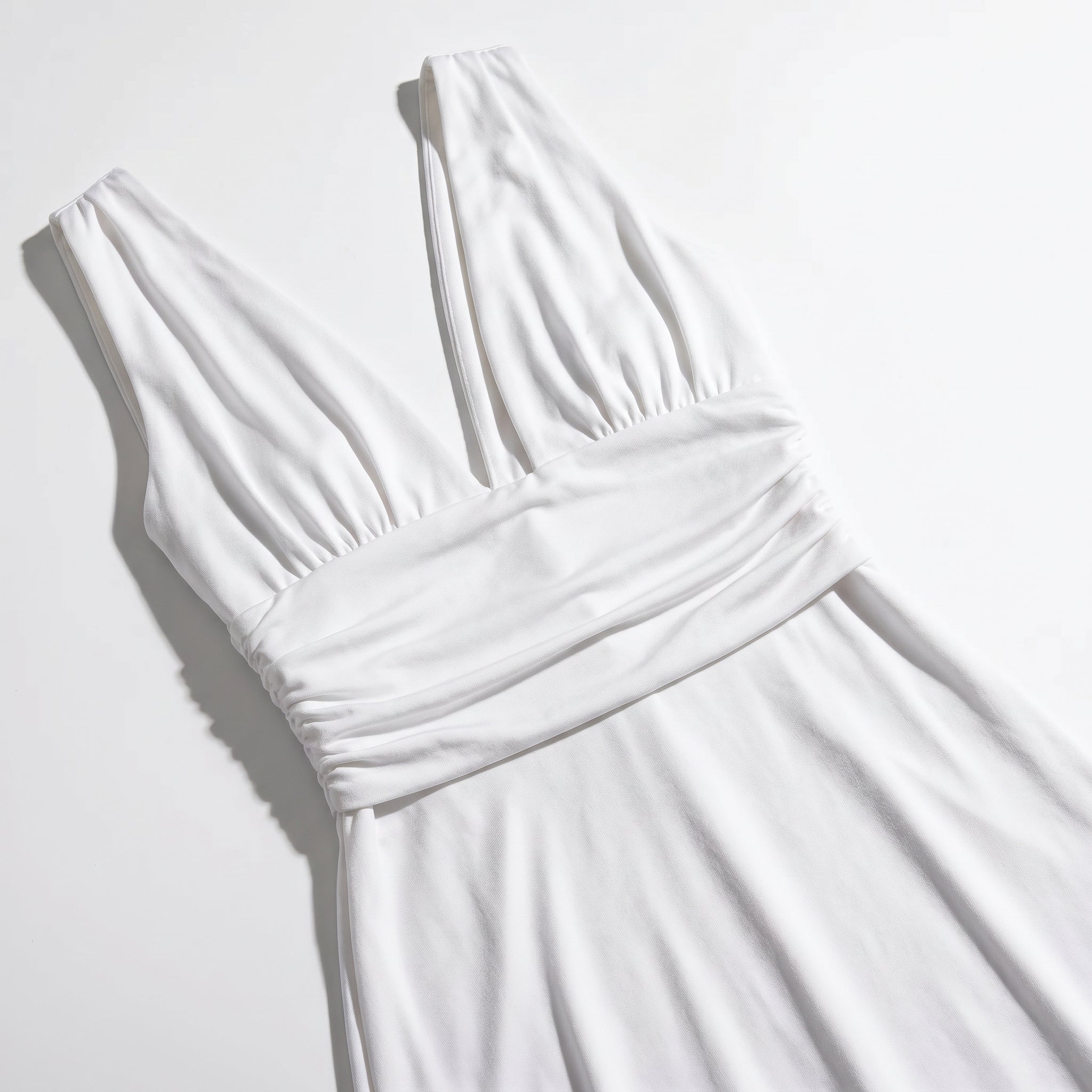 Women's Summer Party Plunge Maxi Dress with High Split - Maxi Dress - White - Taylor & Bennett