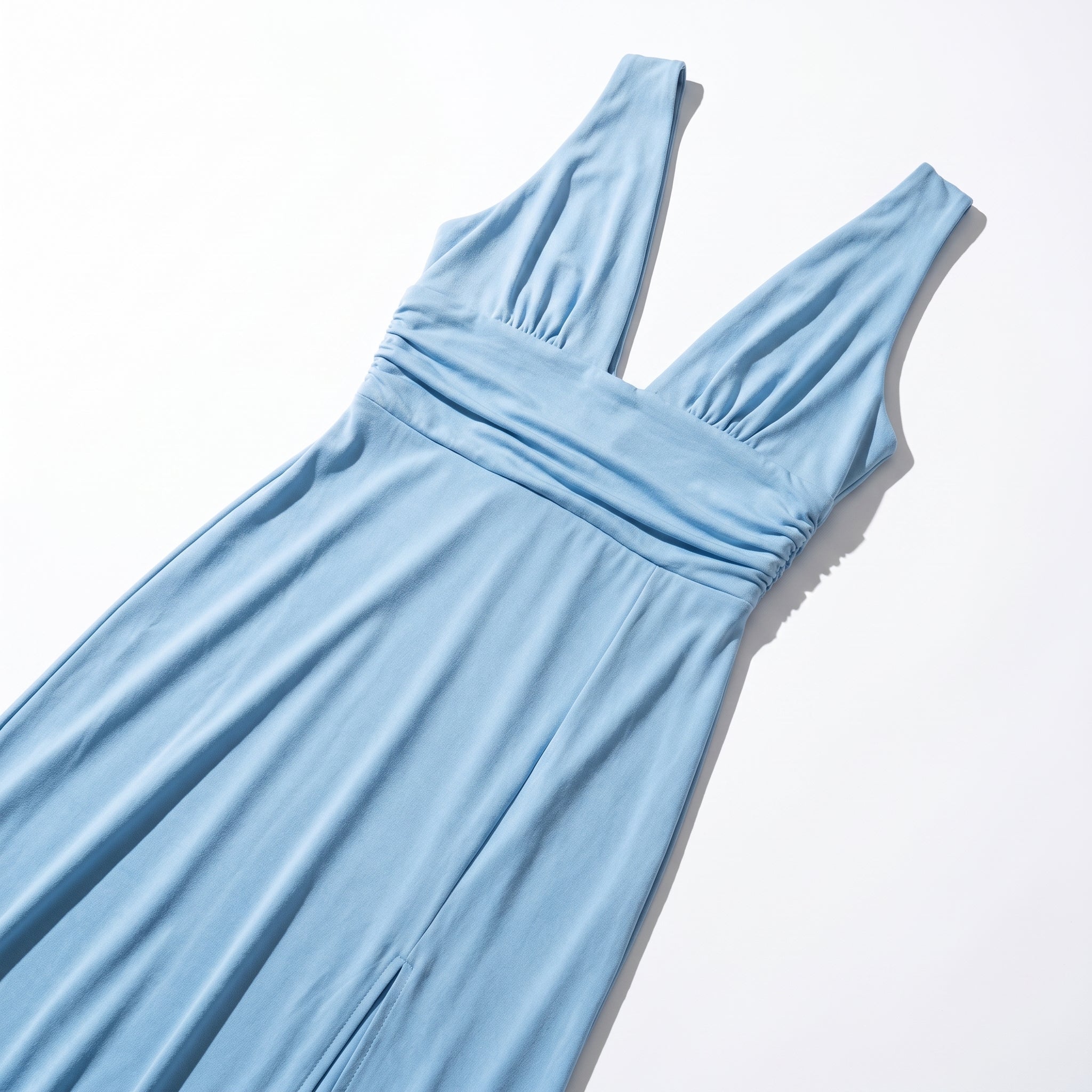 Women's Summer Party Plunge Maxi Dress with High Split - Maxi Dress - Blue - Taylor & Bennett