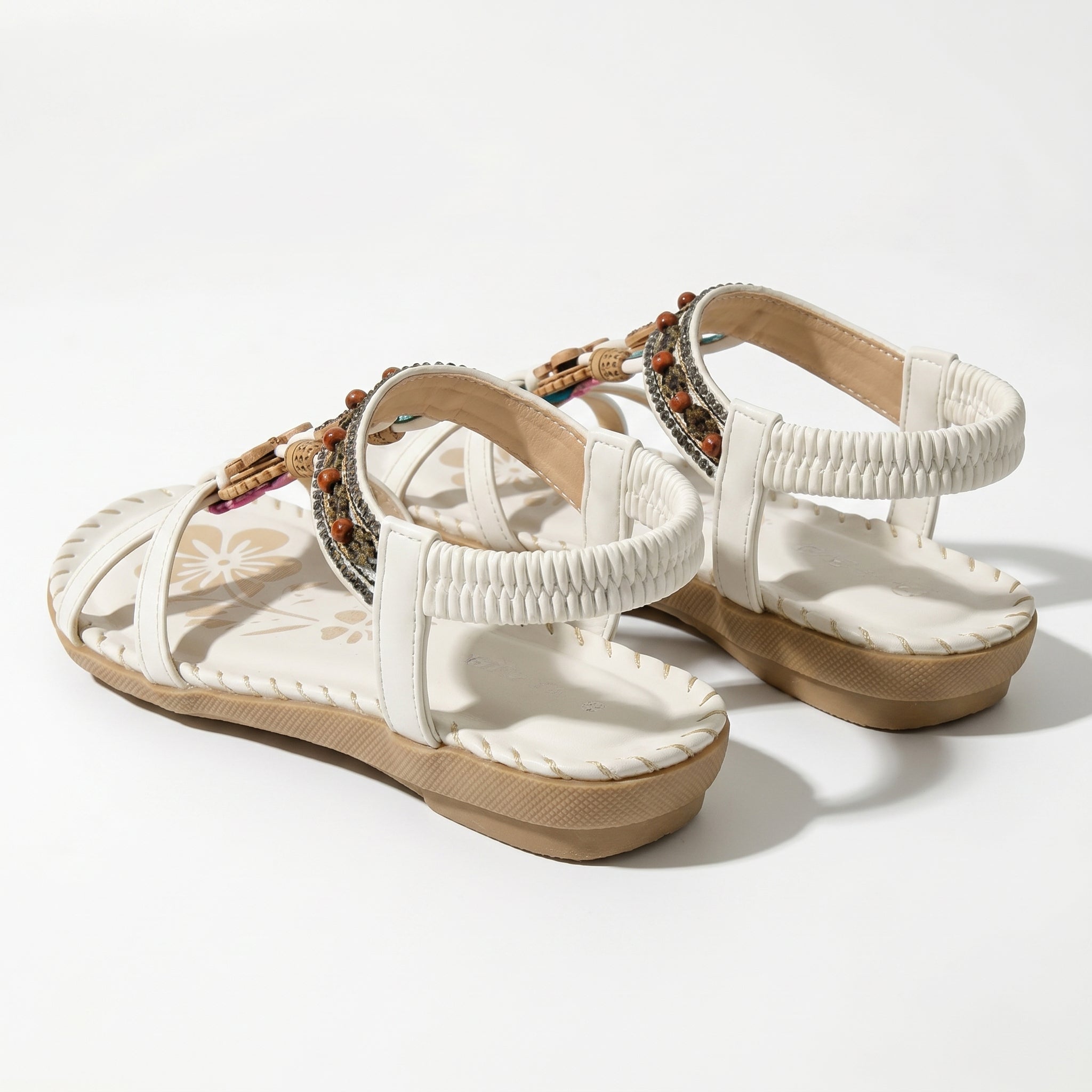 Zoe - Women's Summer Boho Flat Sandals - Sandals - White - Taylor & Bennett