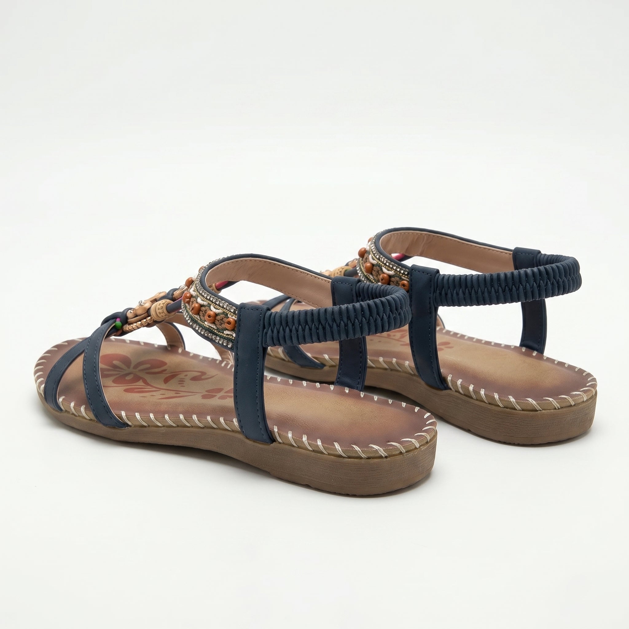Zoe - Women's Summer Boho Flat Sandals - Sandals - Blue - Taylor & Bennett