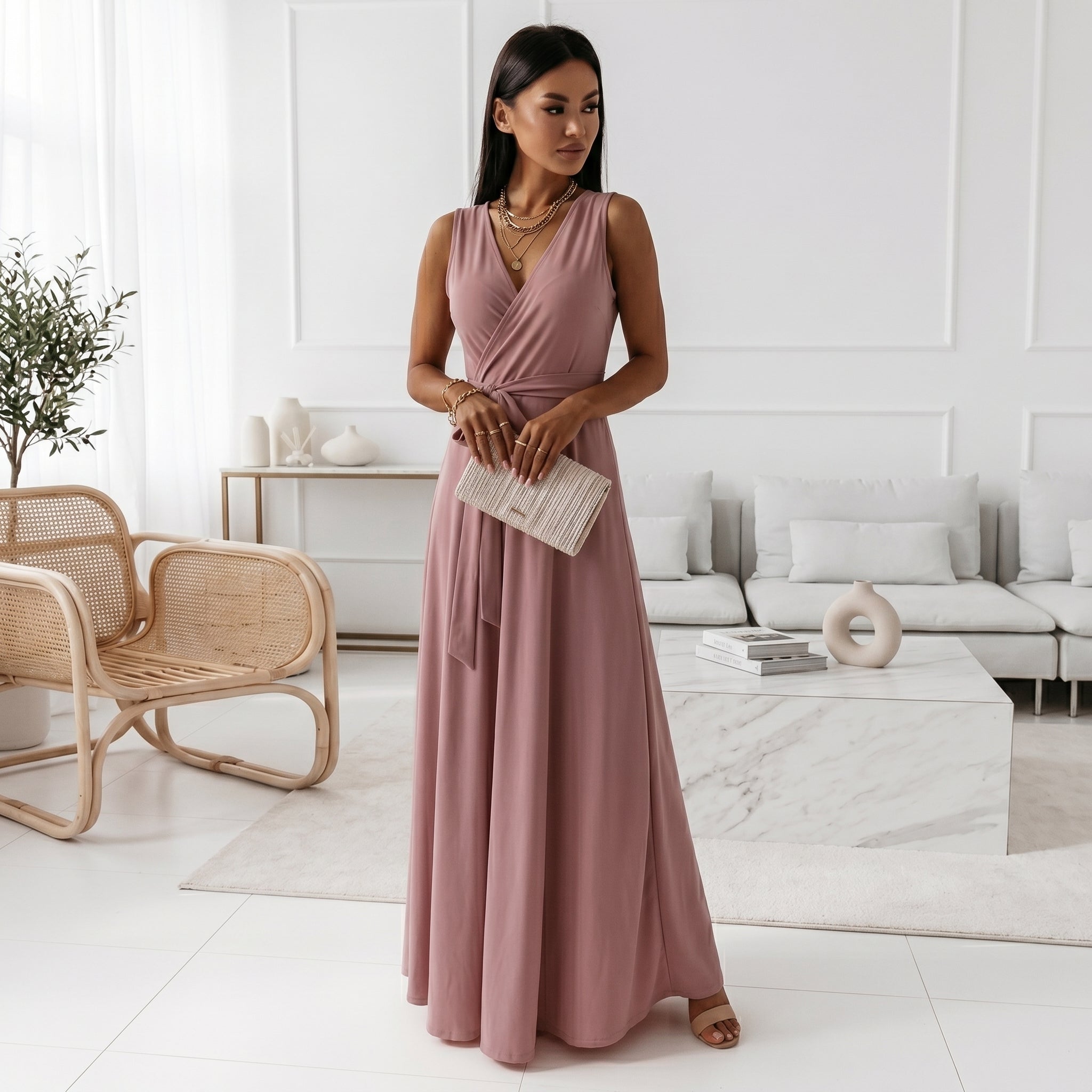Isabella - Women's Summer Wrap V-Neck Maxi Dress