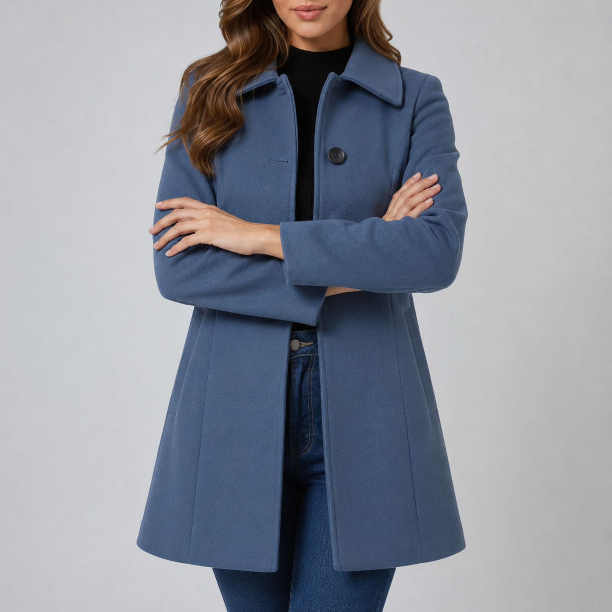 Charlotte - Women's Single-Breasted Tailored Coat with Turn-Down Collar