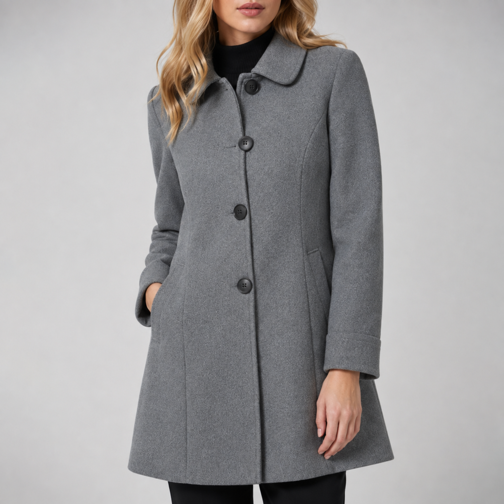 Charlotte - Women's Single-Breasted Tailored Coat with Turn-Down Collar
