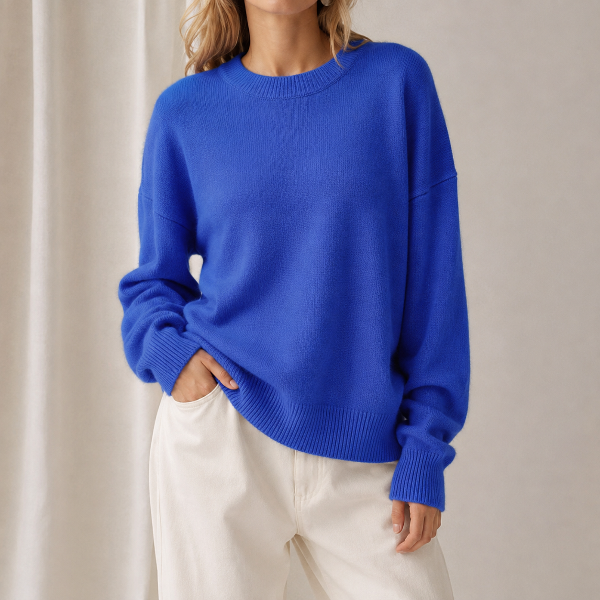Olivia - Women's Oversized Crewneck Knit Jumper