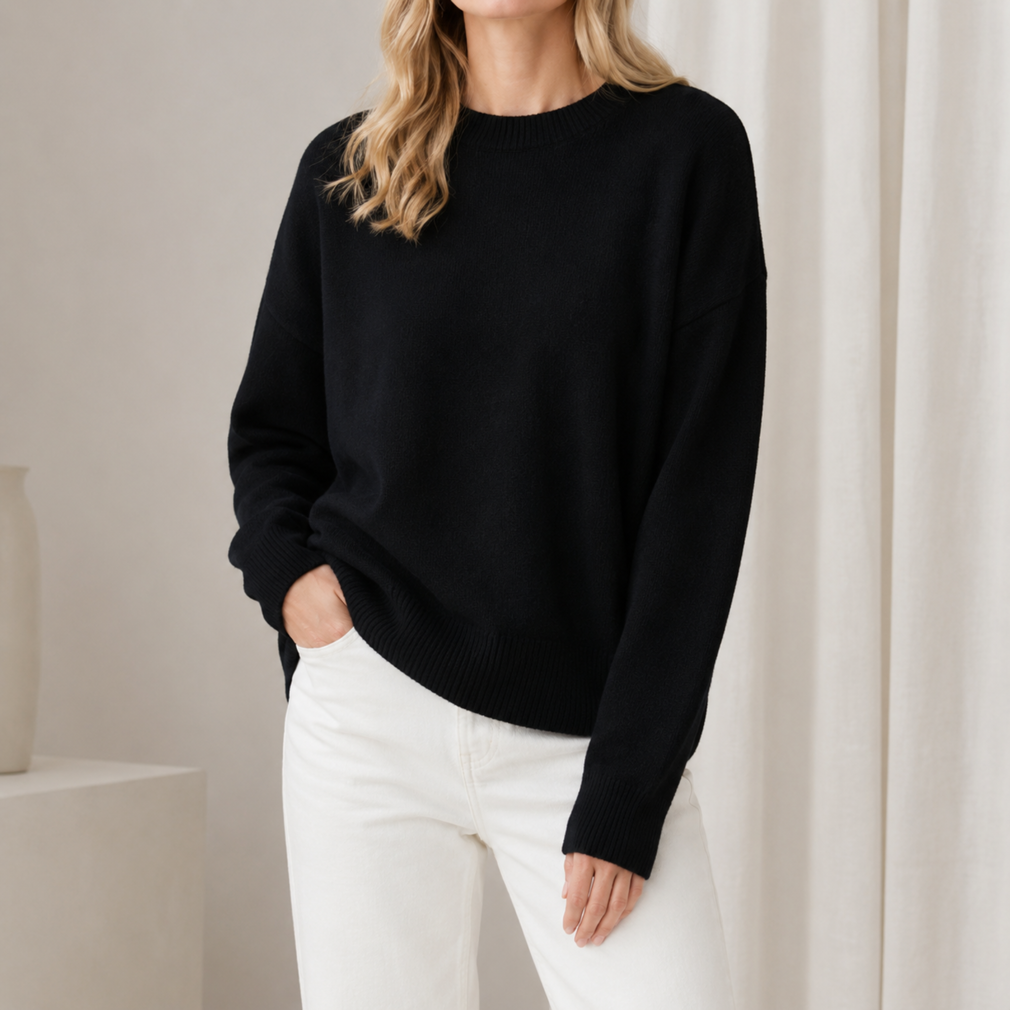 Olivia - Women's Oversized Crewneck Knit Jumper