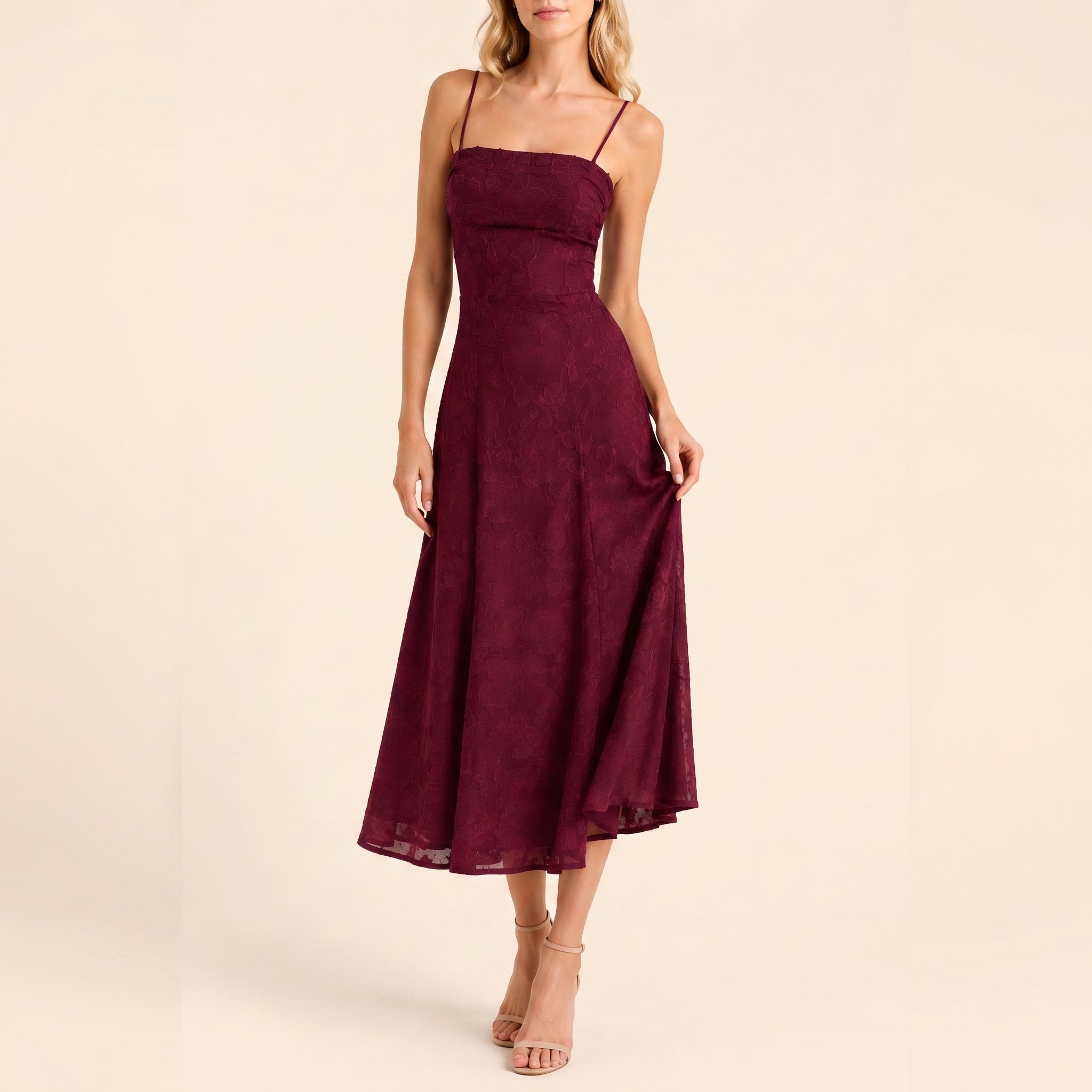Georgia – Women's Floral Ruched Bodice Evening Maxi Dress