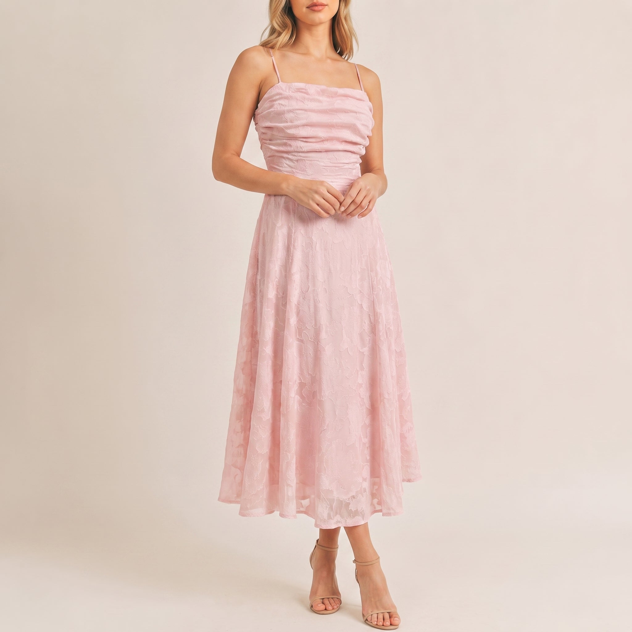 Georgia – Women's Floral Ruched Bodice Evening Maxi Dress