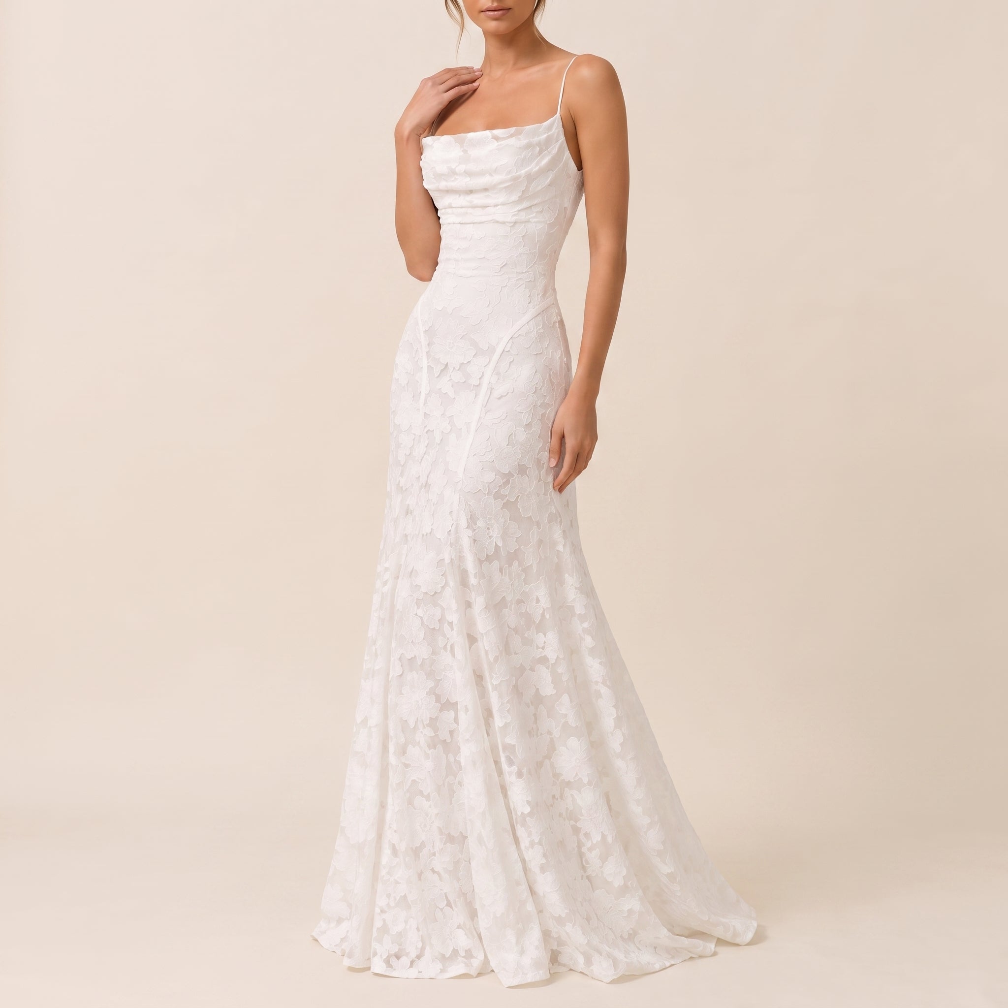 Georgia – Women's Floral Ruched Bodice Evening Maxi Dress