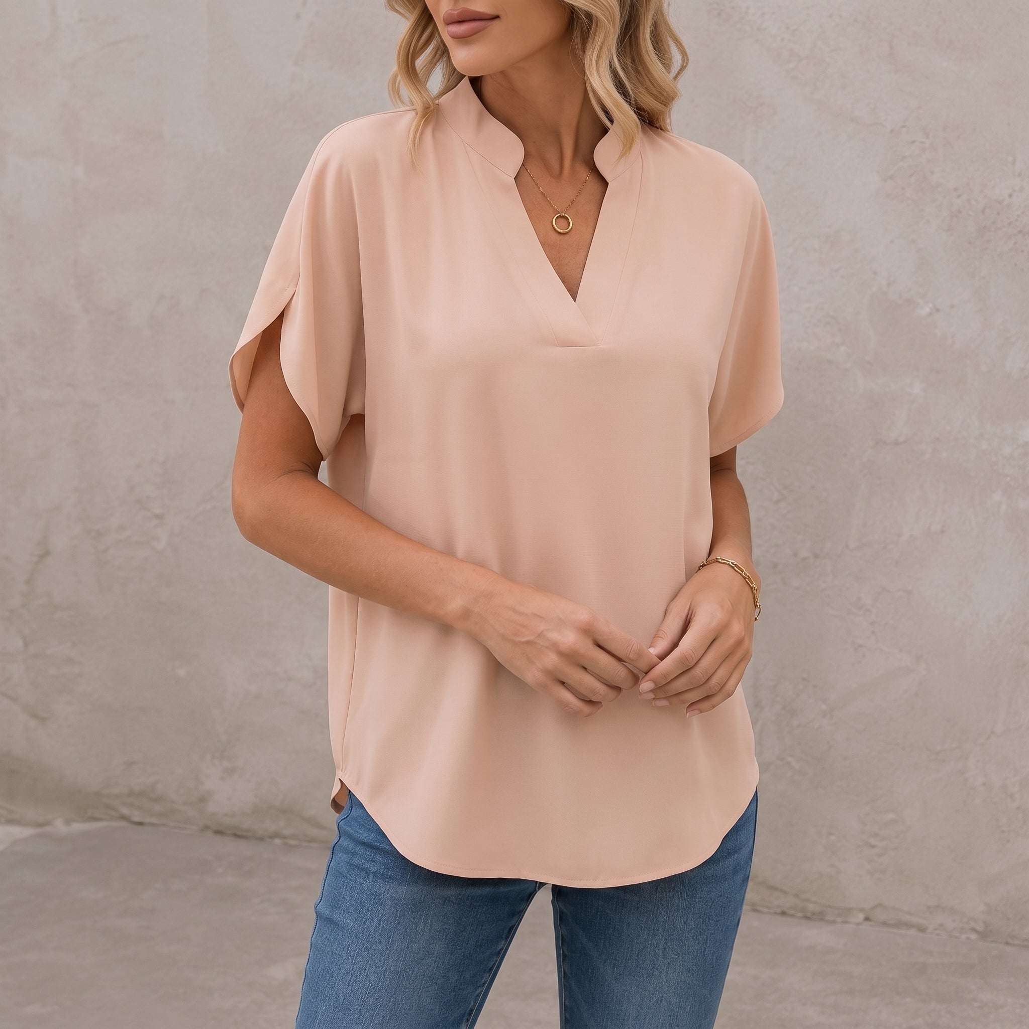 Olivia - Women's Summer Short Batwing Sleeve Relaxed  Blouse