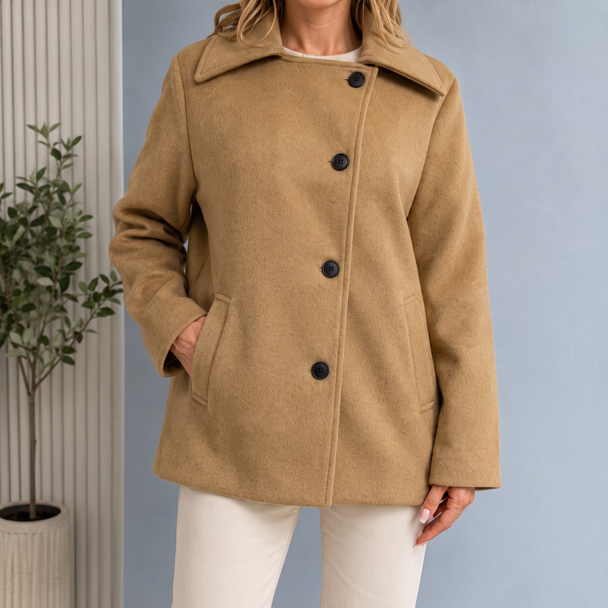 Sophie - Women's Oversized Longline Coat with Dropped Shoulder