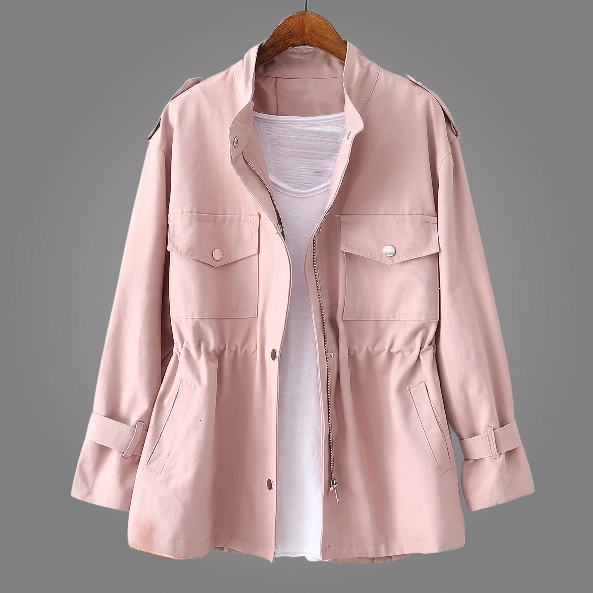 Amelie - Women's Relaxed Transitional Utility Jacket with Cinched Waist