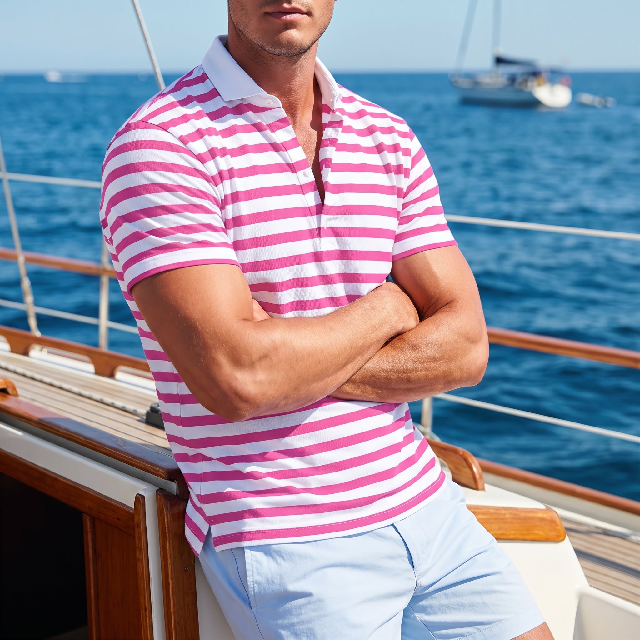 Arthur - Men's Summer Striped Short Sleeve Polo Shirt