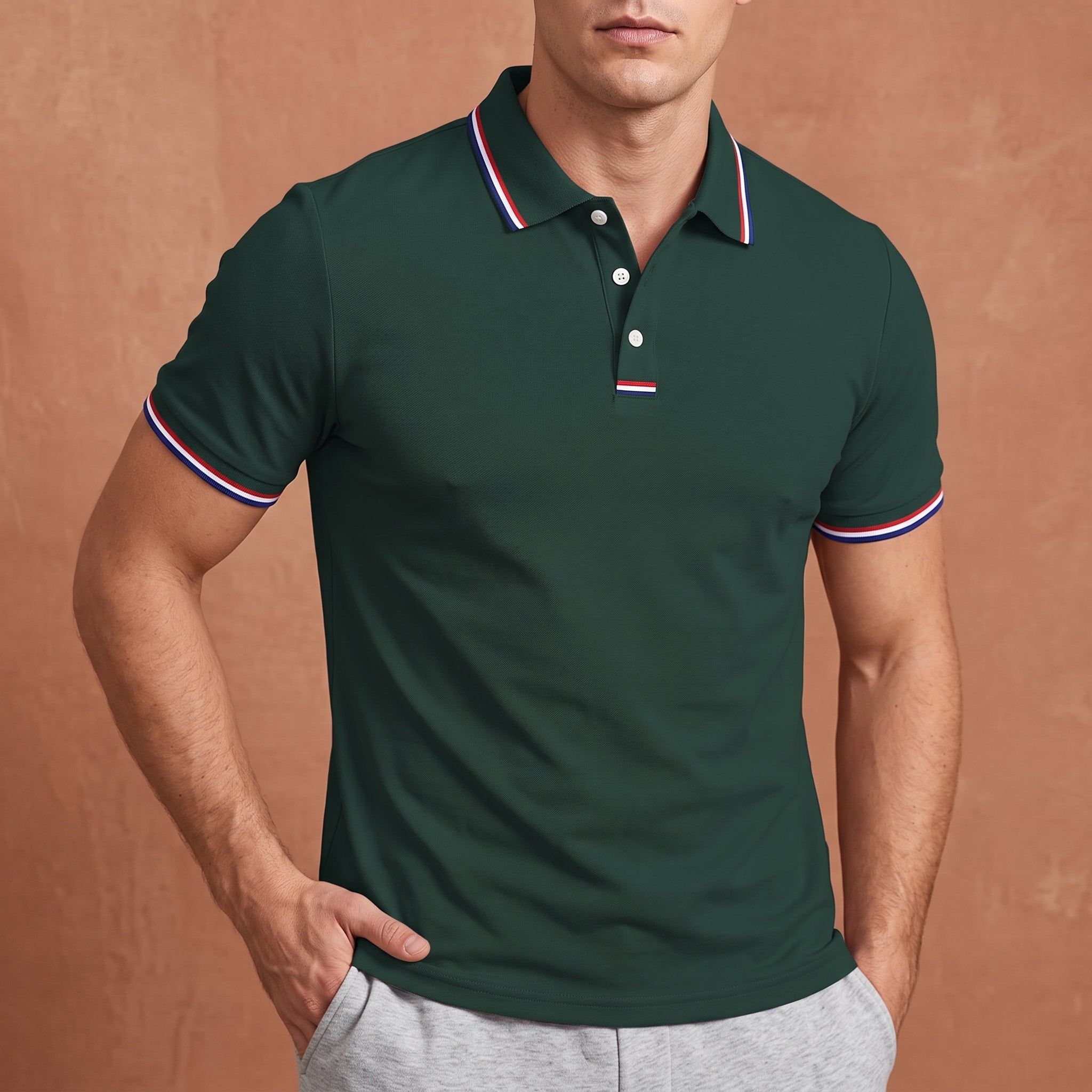 Arthur - Men's Summer Contrast Tipped Collar Polo Shirt