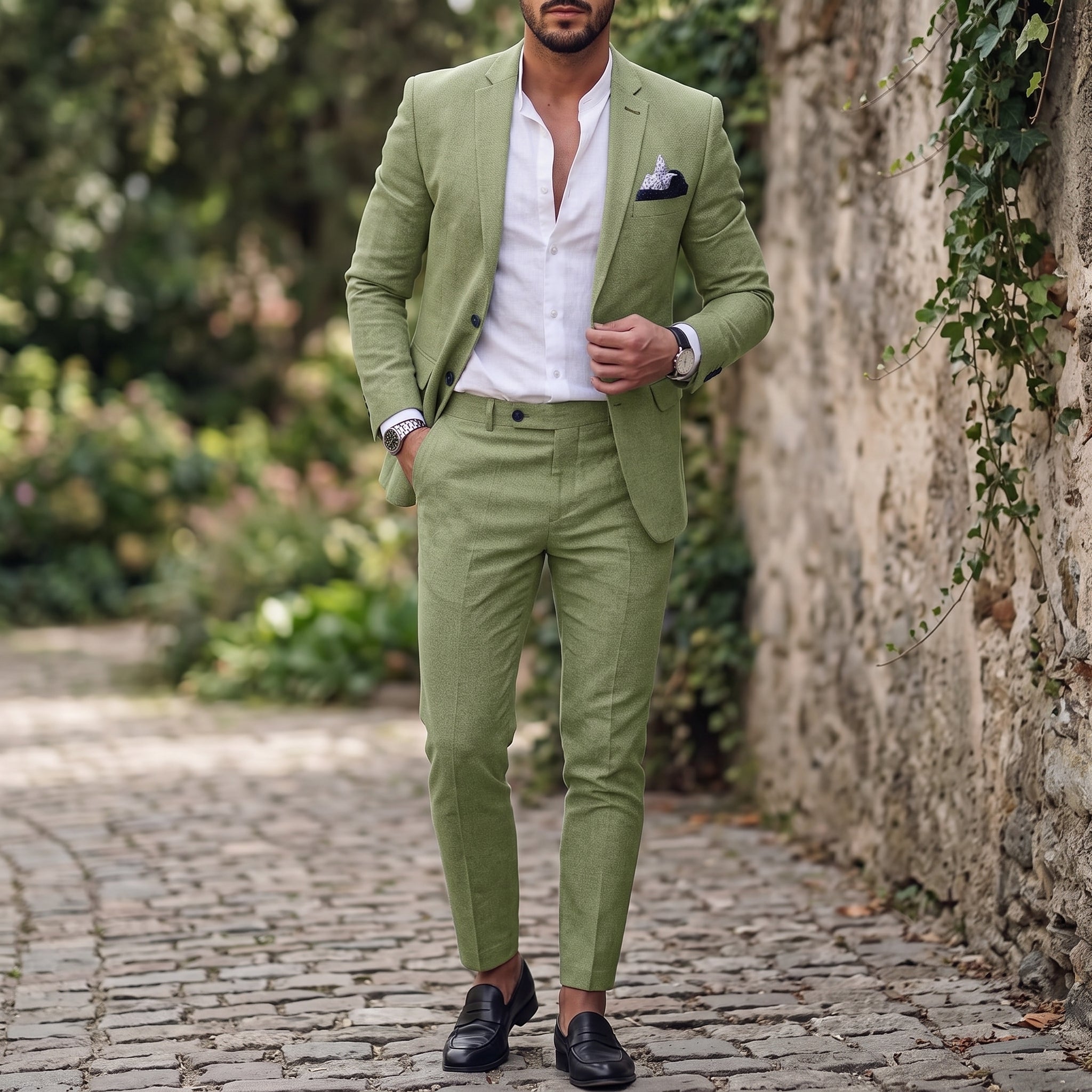 Reinhard - Men's Slim Fit Notch Lapel Two-Piece Wedding Guest Suit