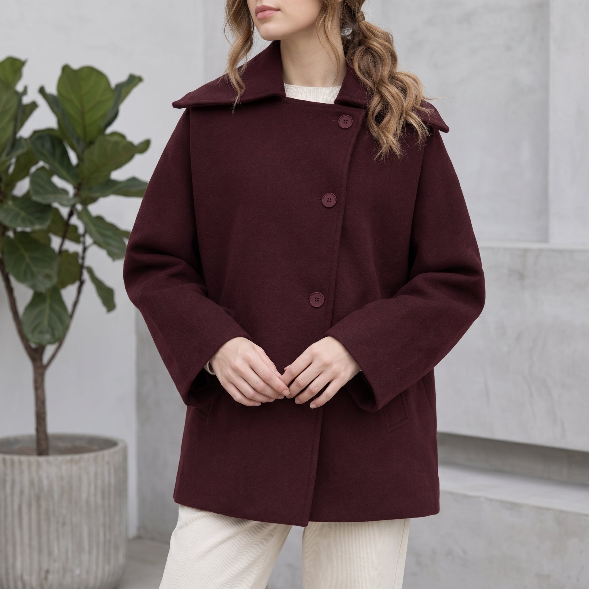 Sophie - Women's Oversized Longline Coat with Dropped Shoulder