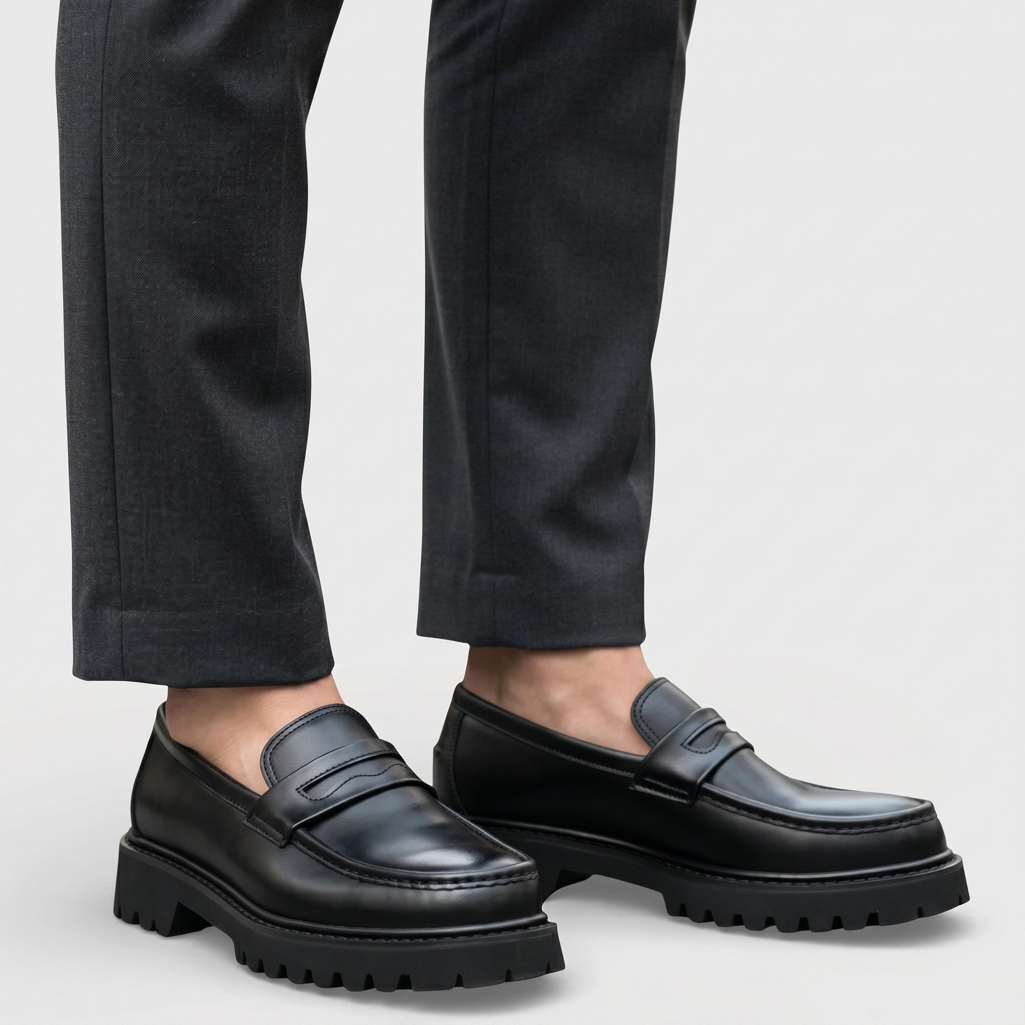Richard - Men's Chunky Sole Penny Loafers