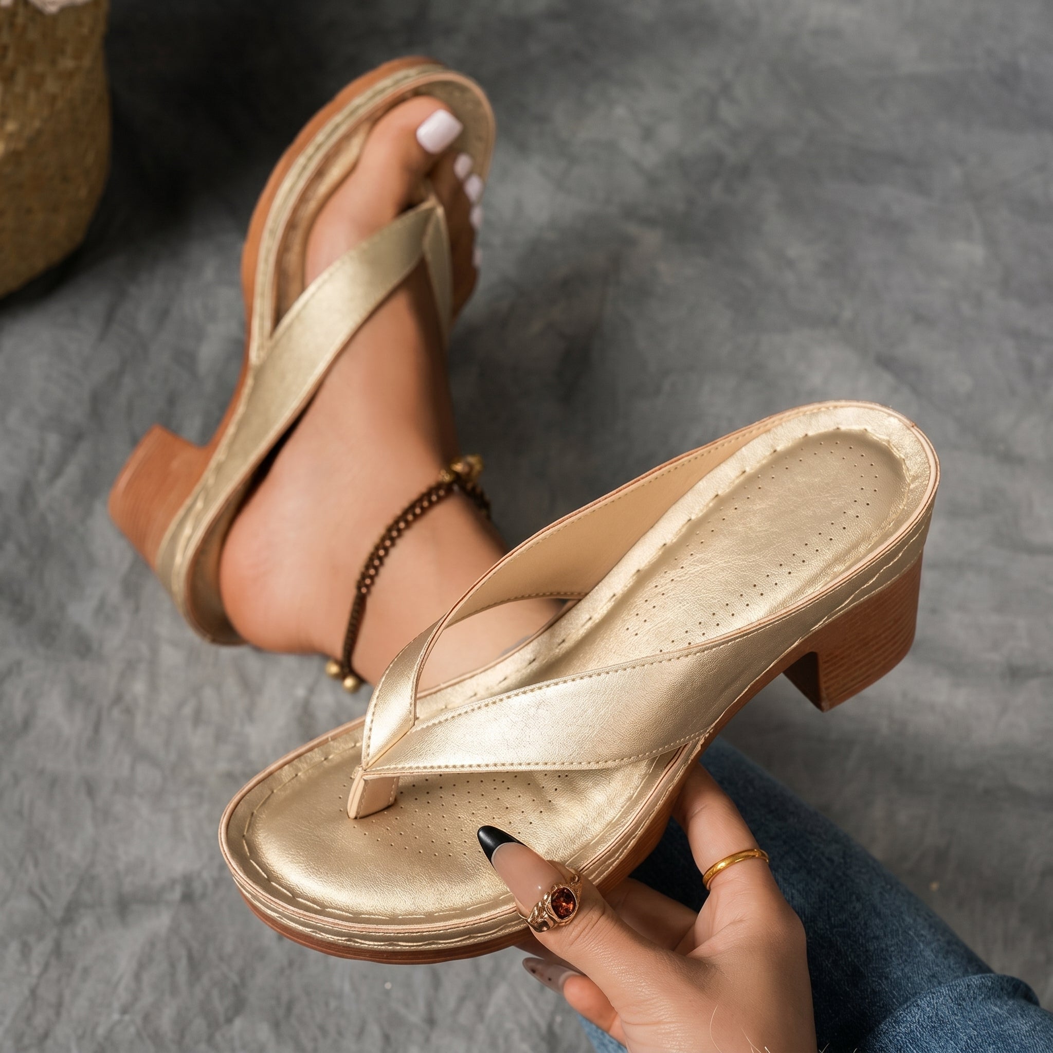 Tara - Women's Block Heel Slip-On Sandals