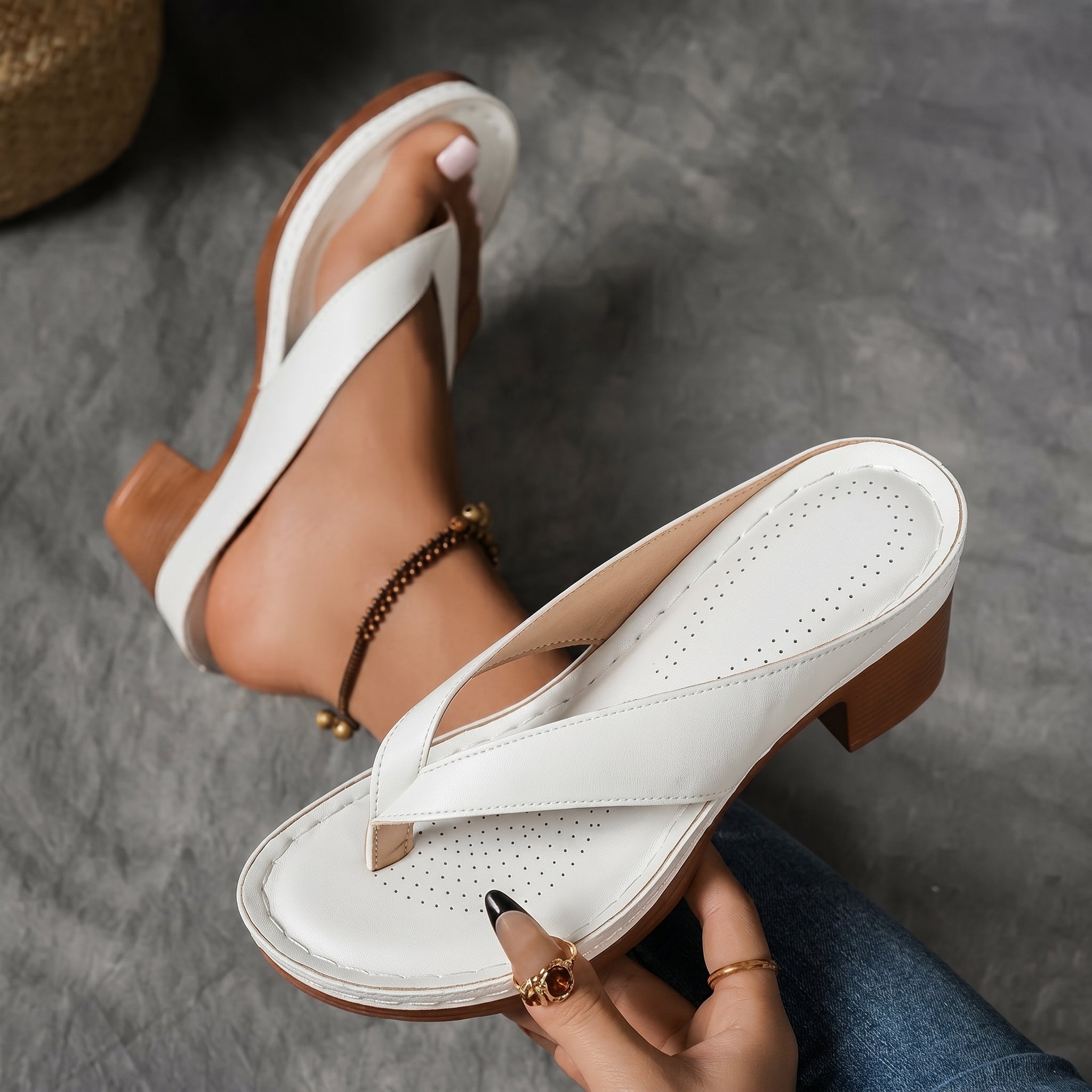 Tara - Women's Block Heel Slip-On Sandals
