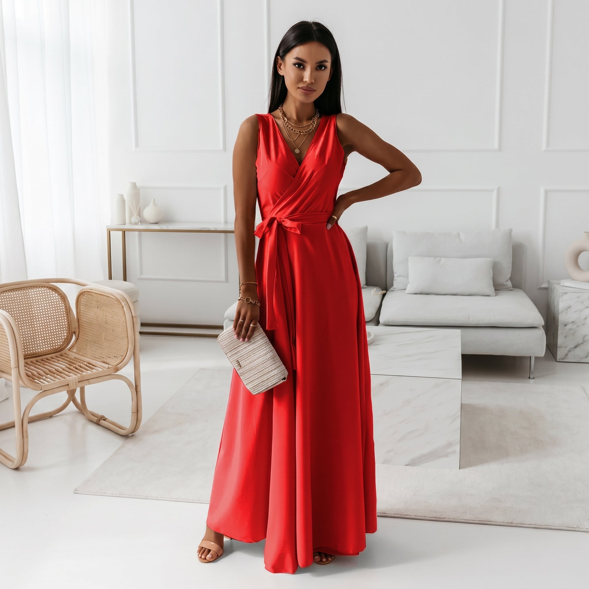 Isabella - Women's Summer Wrap V-Neck Maxi Dress