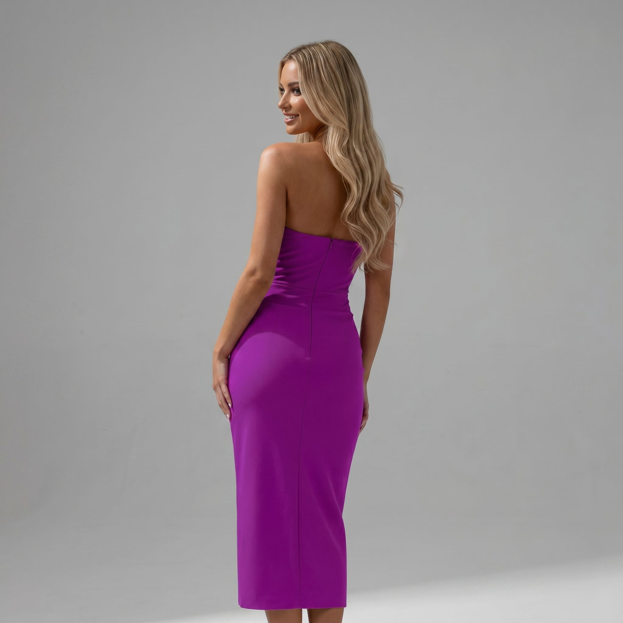Isla - Women's Party Ruched Bodycon Midi Dress