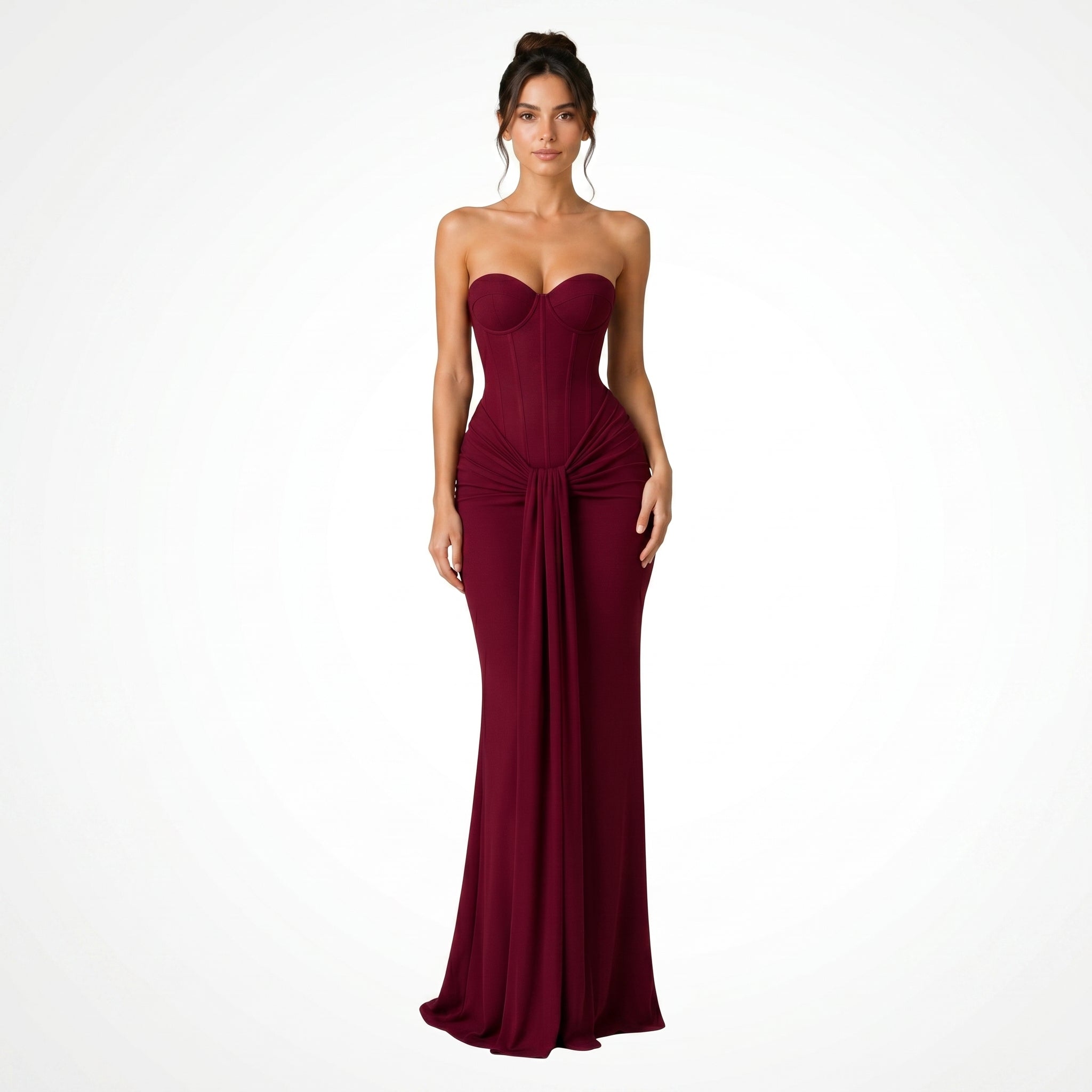 Rosa - Women's Evening Lace Corset Maxi Dress
