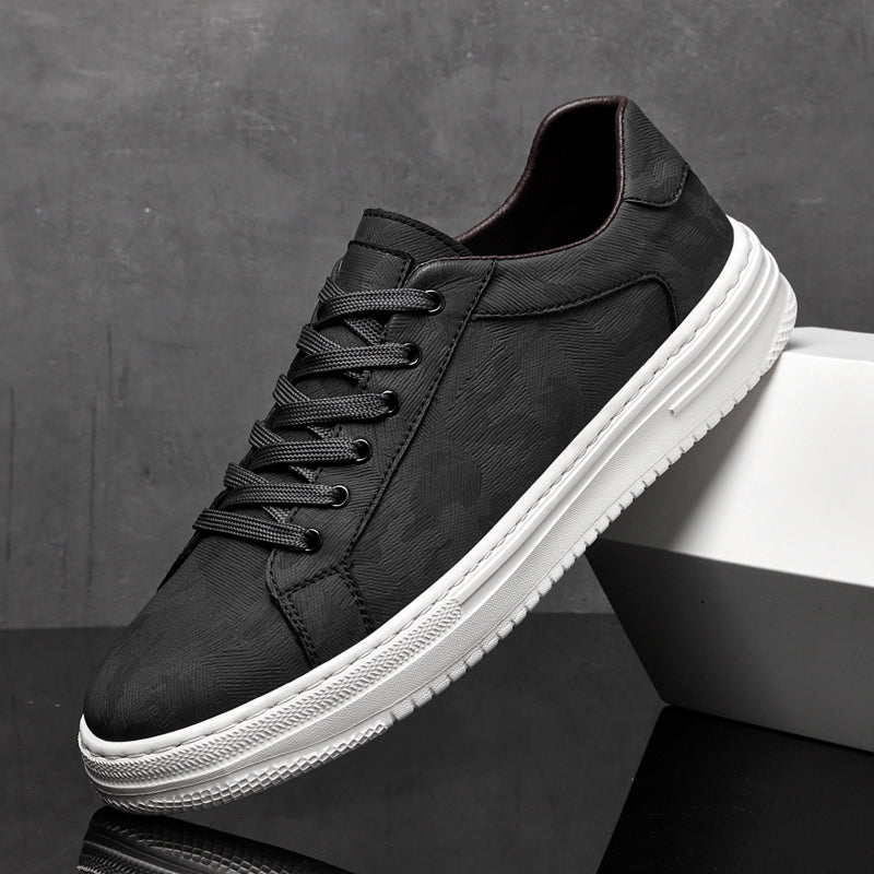 Charlie - Men's Textured Low-Top Lace-Up Trainers