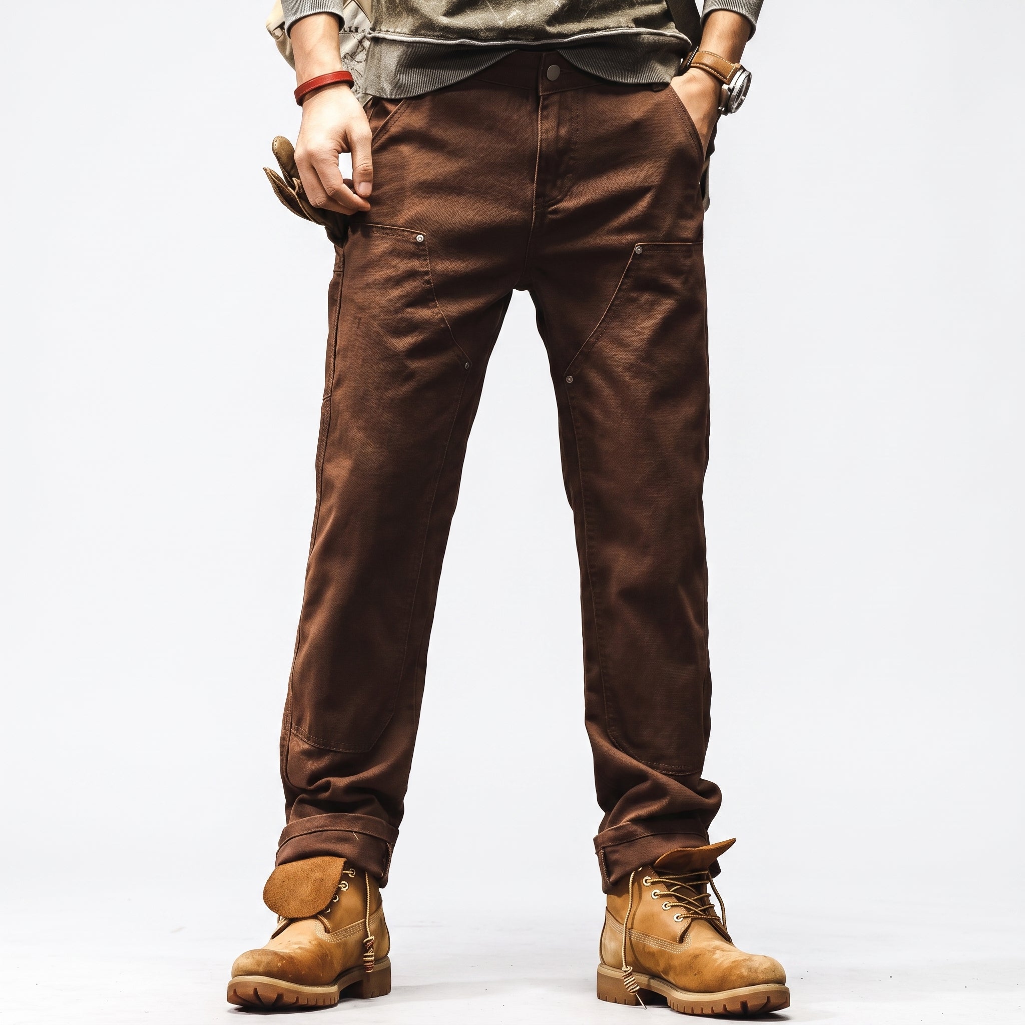 George - Men's Straight Leg Cargo Pants with Rivet Detail