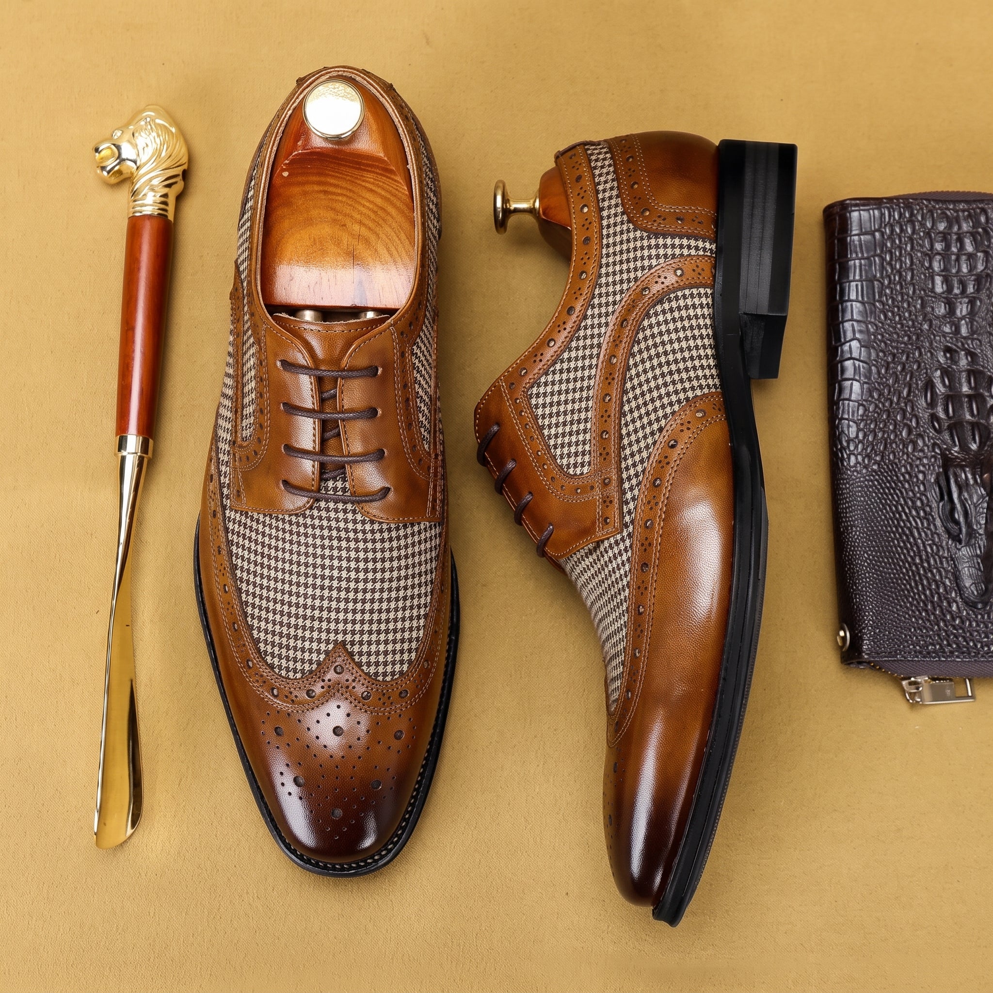 Benjamin - Casual Men's Wingtip Brogue Derby Shoes