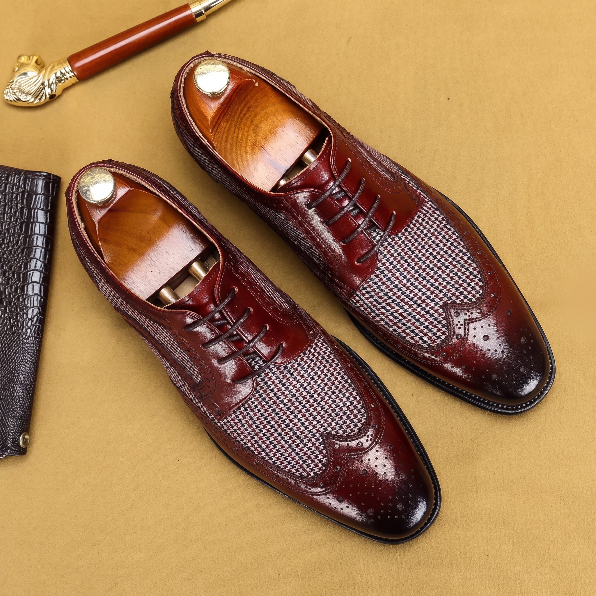 Benjamin - Casual Men's Wingtip Brogue Derby Shoes